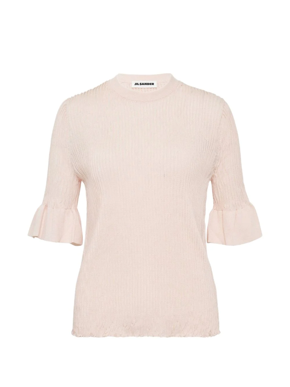 flounce-sleeved metallic T-shirt - 1