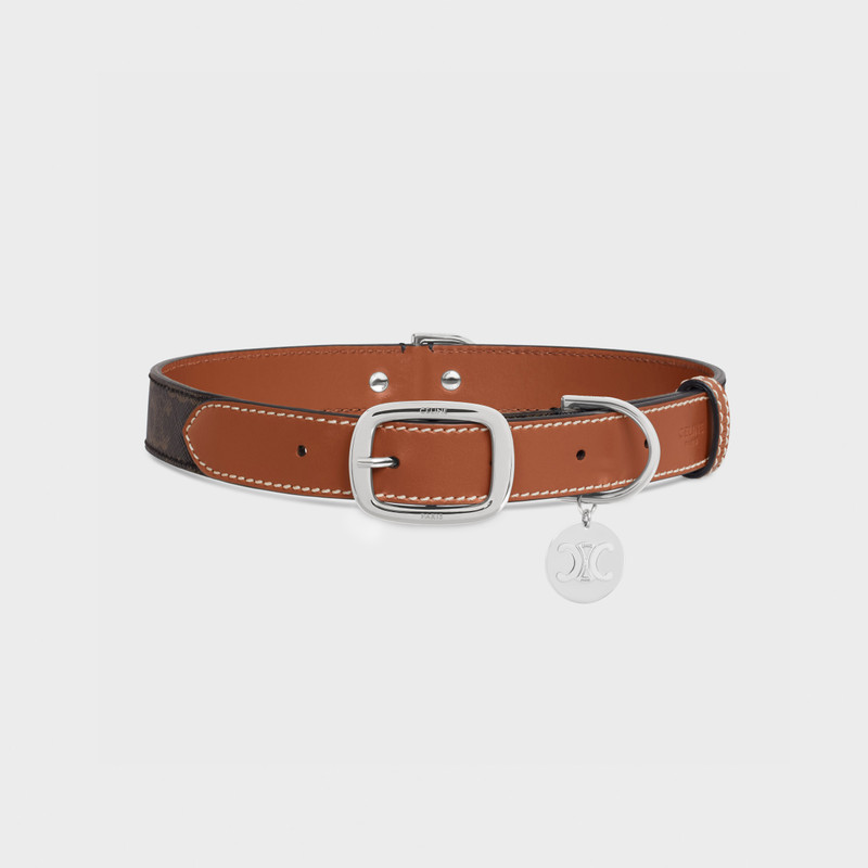 Wide Large Dog Collar in Triomphe Canvas and Calfskin 1