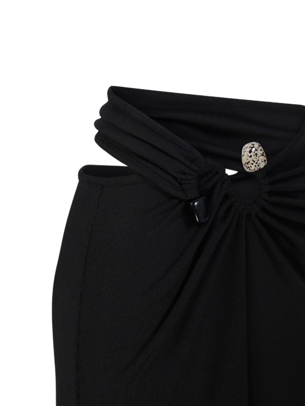 knot-detail ribbed-knit maxi skirt - 4