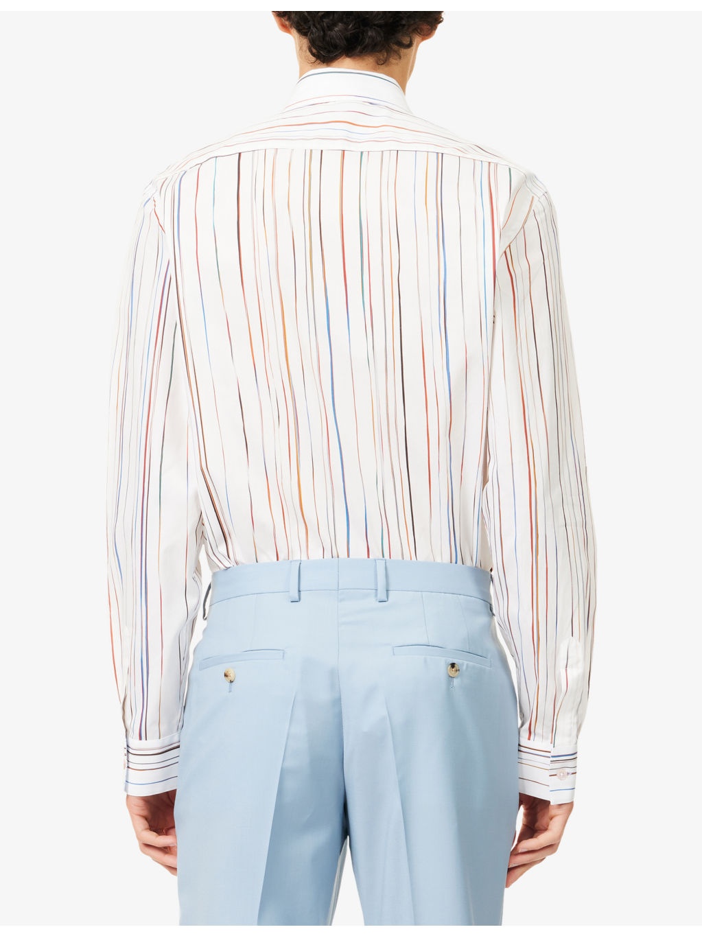 Striped-Pattern Regular-Fit Cotton  Shirt - 4