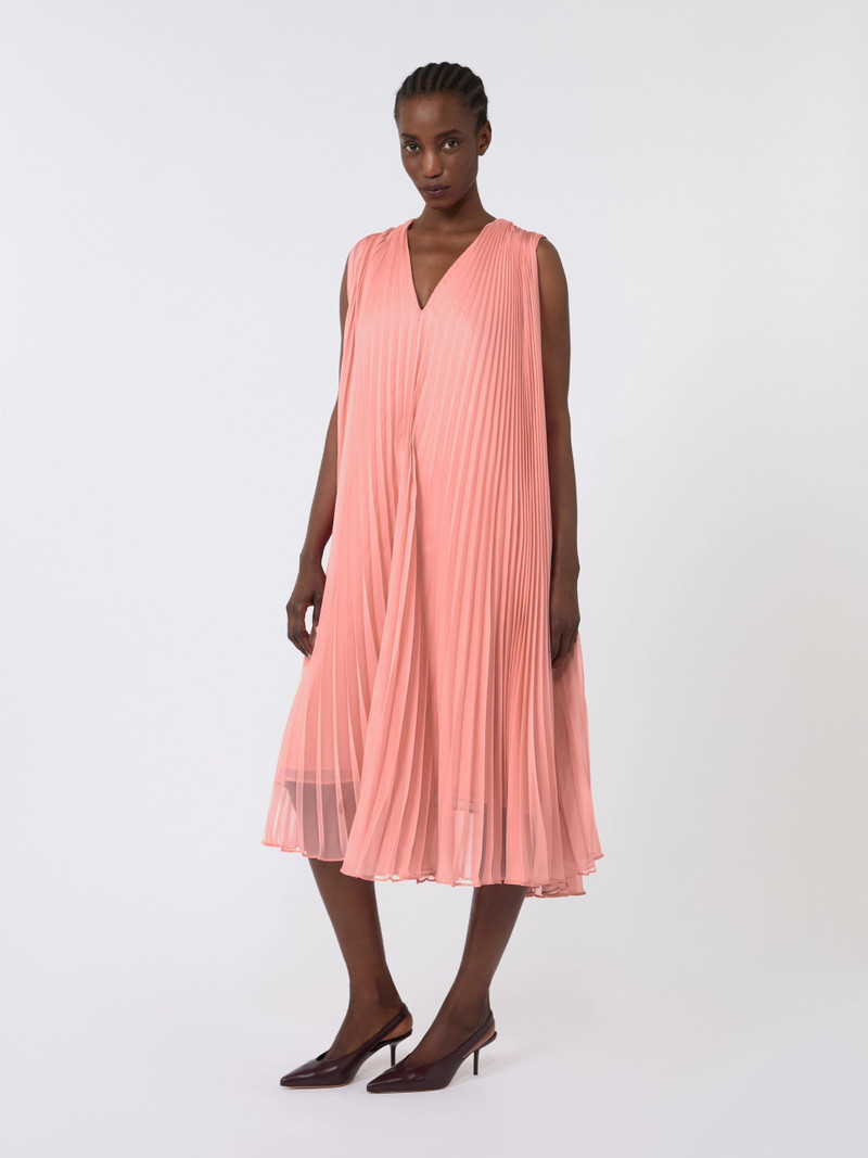 Max Mara CAPSULA Plissé-pleated chiffon dress - PINK outlook