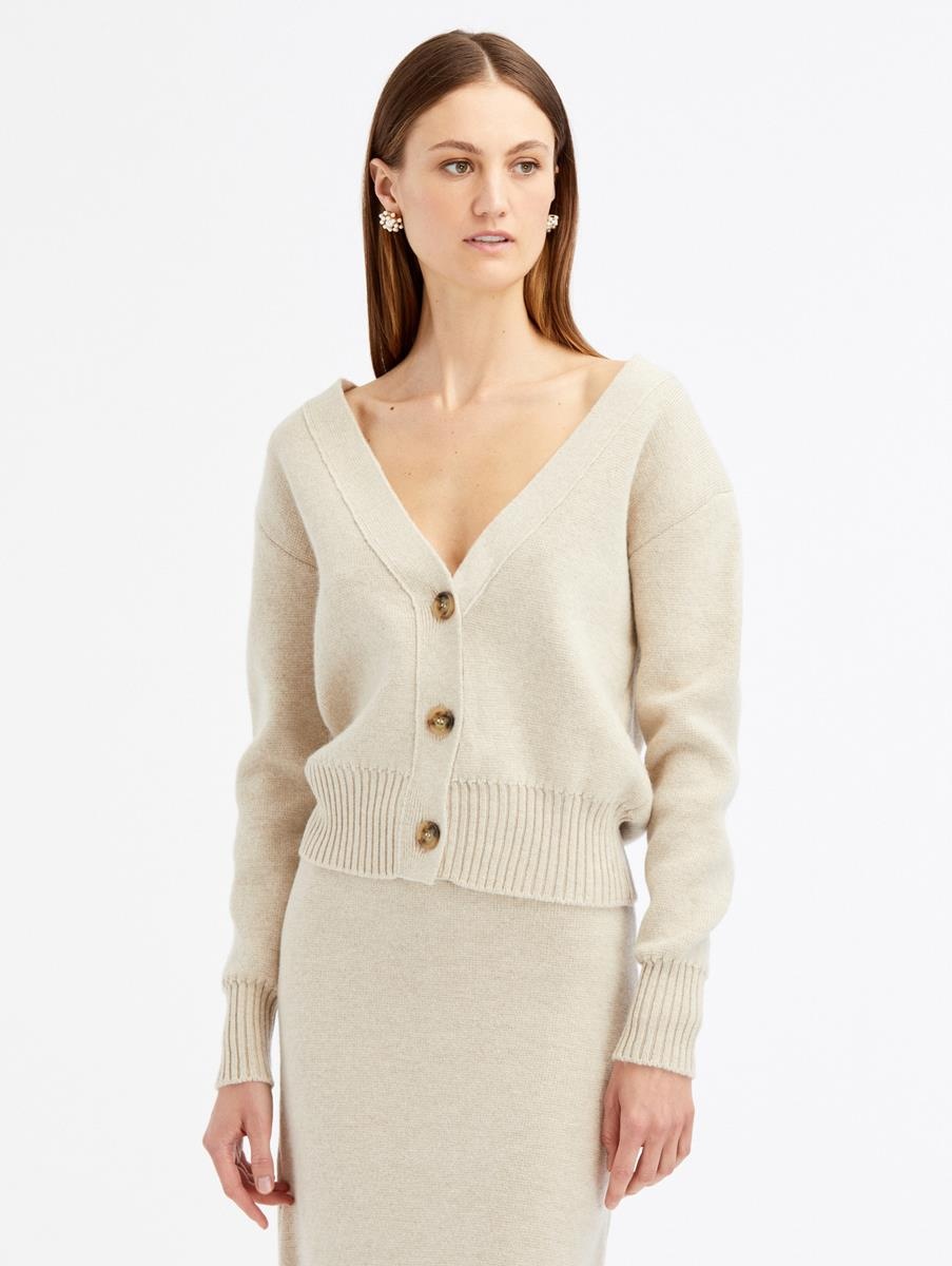 CASHMERE BOXY CARDIGAN - 1
