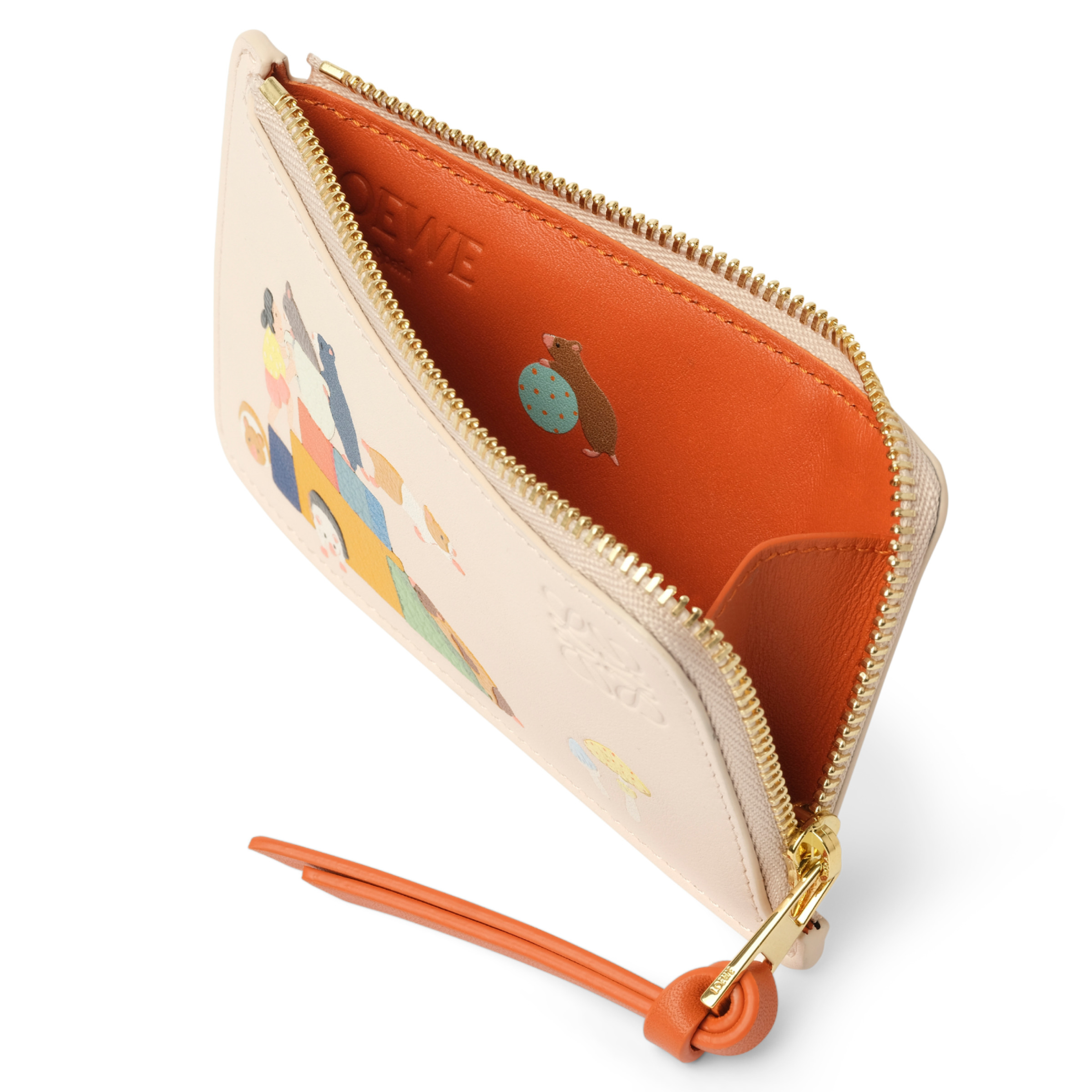 【LOEWE】HAMPSTER COIN CARDHOLDER◆C643Z40X73 Hamster coin cardholder in nappa calfskin White - LOEWE