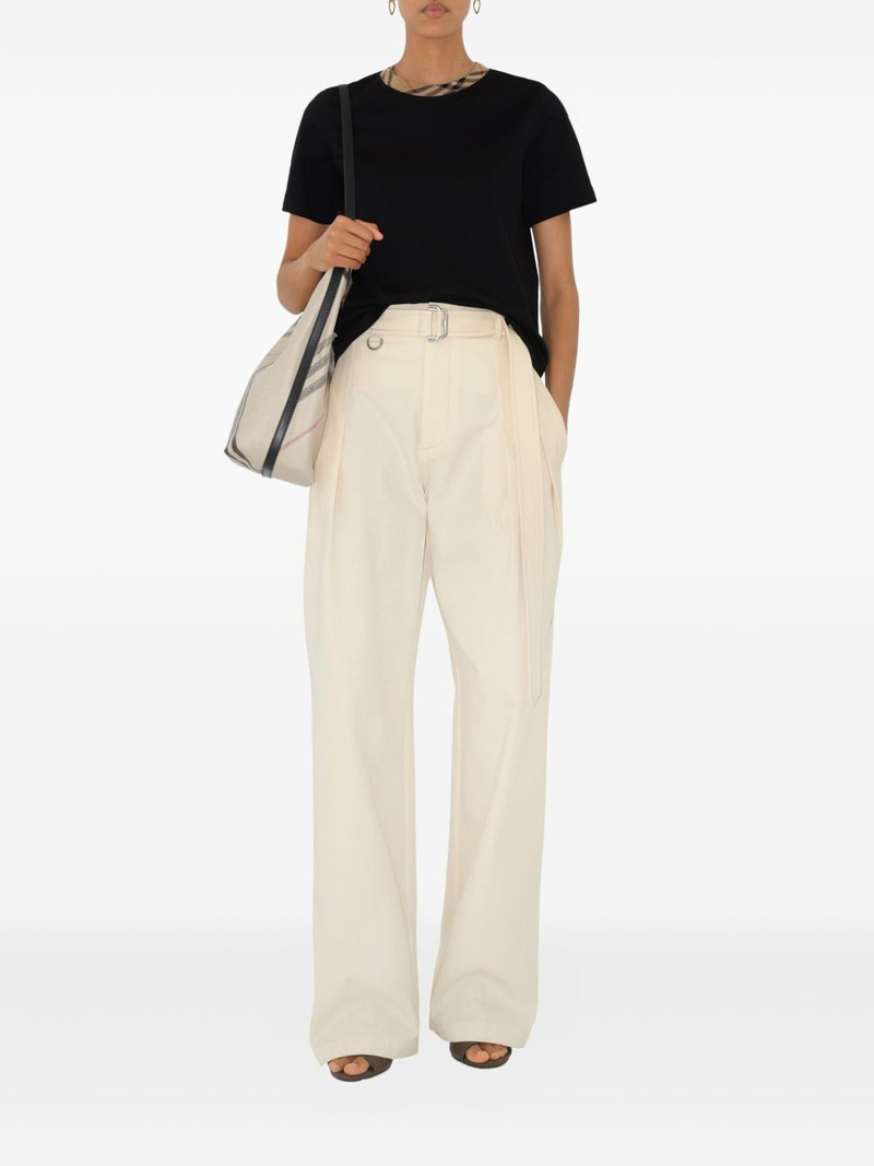 Burberry checked-trim T-shirt outlook