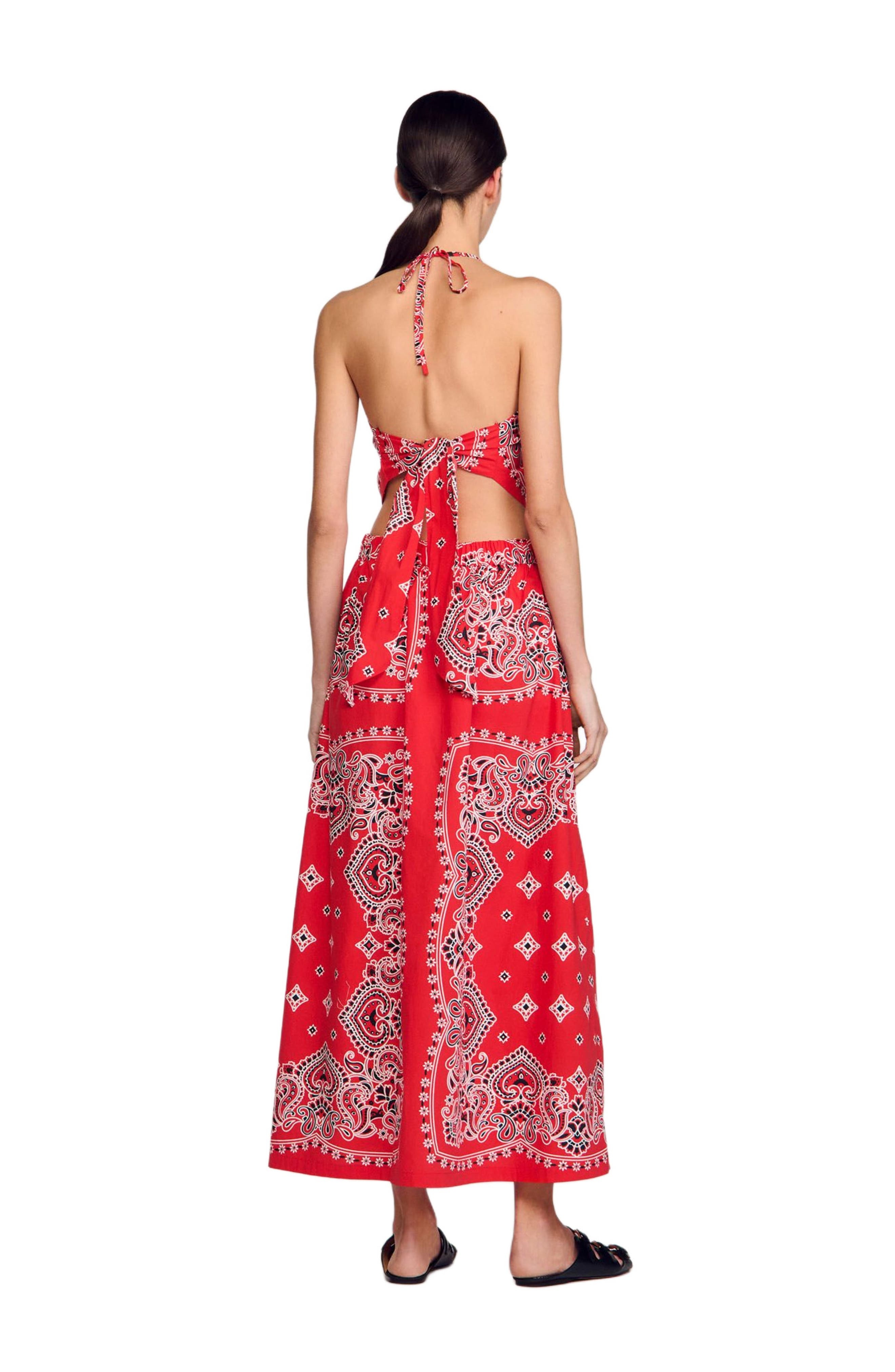 SANDRO Bandana-print maxi dress in Red /White at Nordstrom - 2