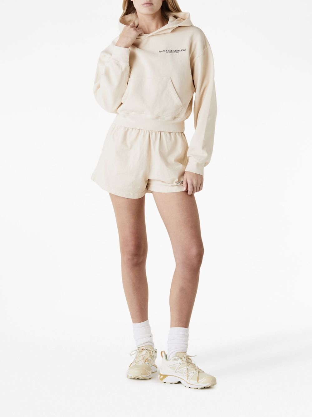 logo-print cotton hoodie - 2