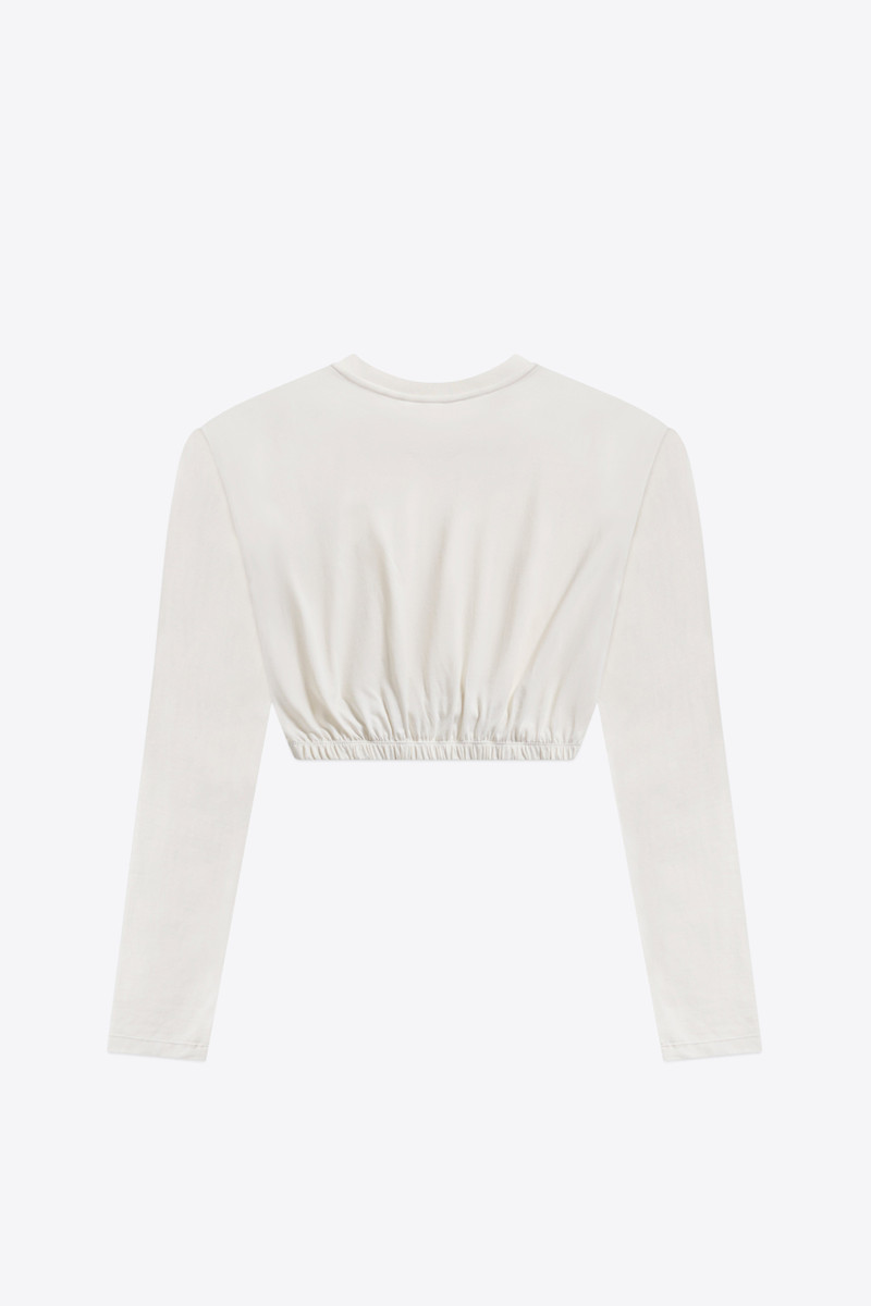 AREA CRYSTAL CLUSTER LONG SLEEVE CROPPED T-SHIRT outlook