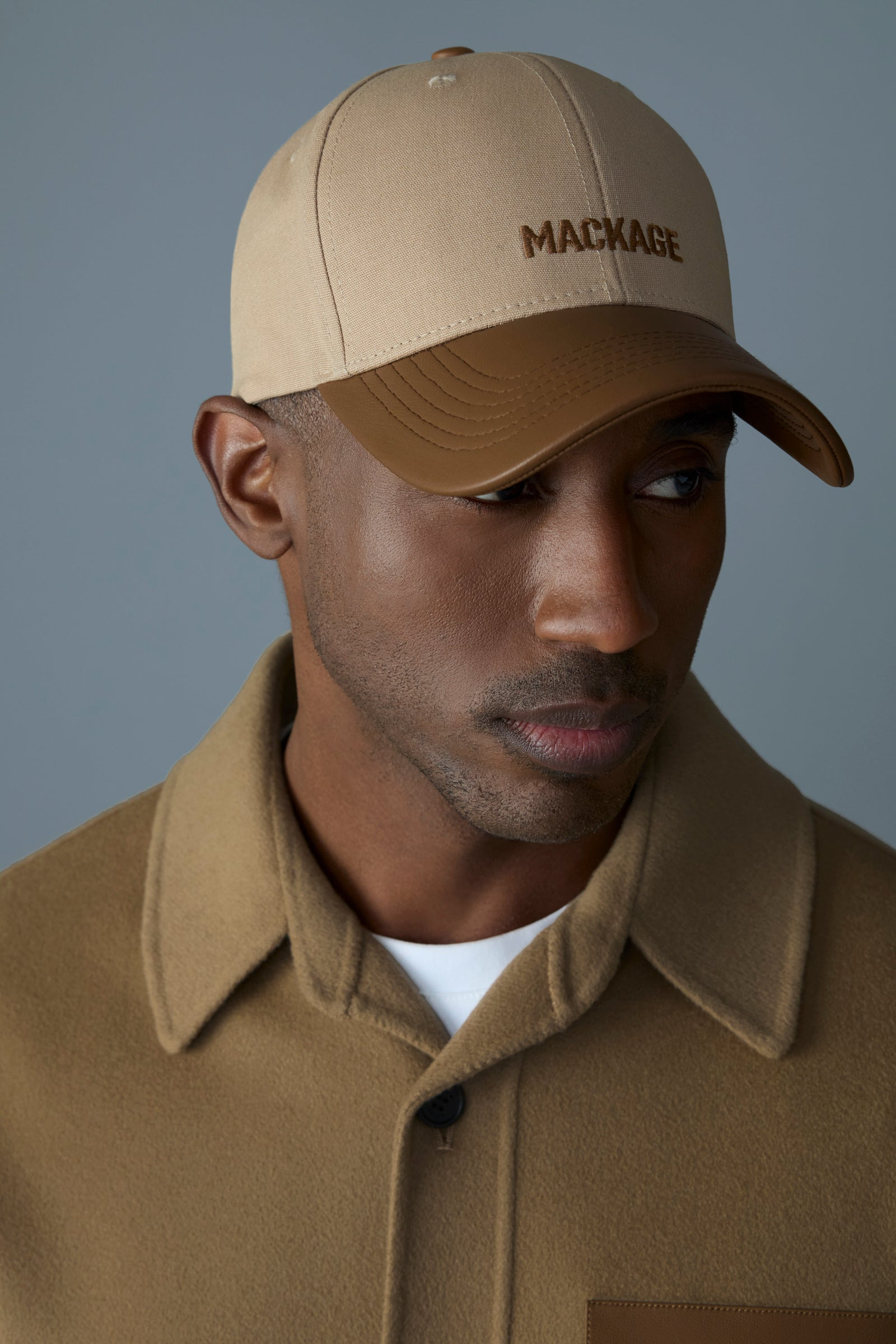 ANDERSON-NV Cotton Canvas Cap with Leather Brim - 3