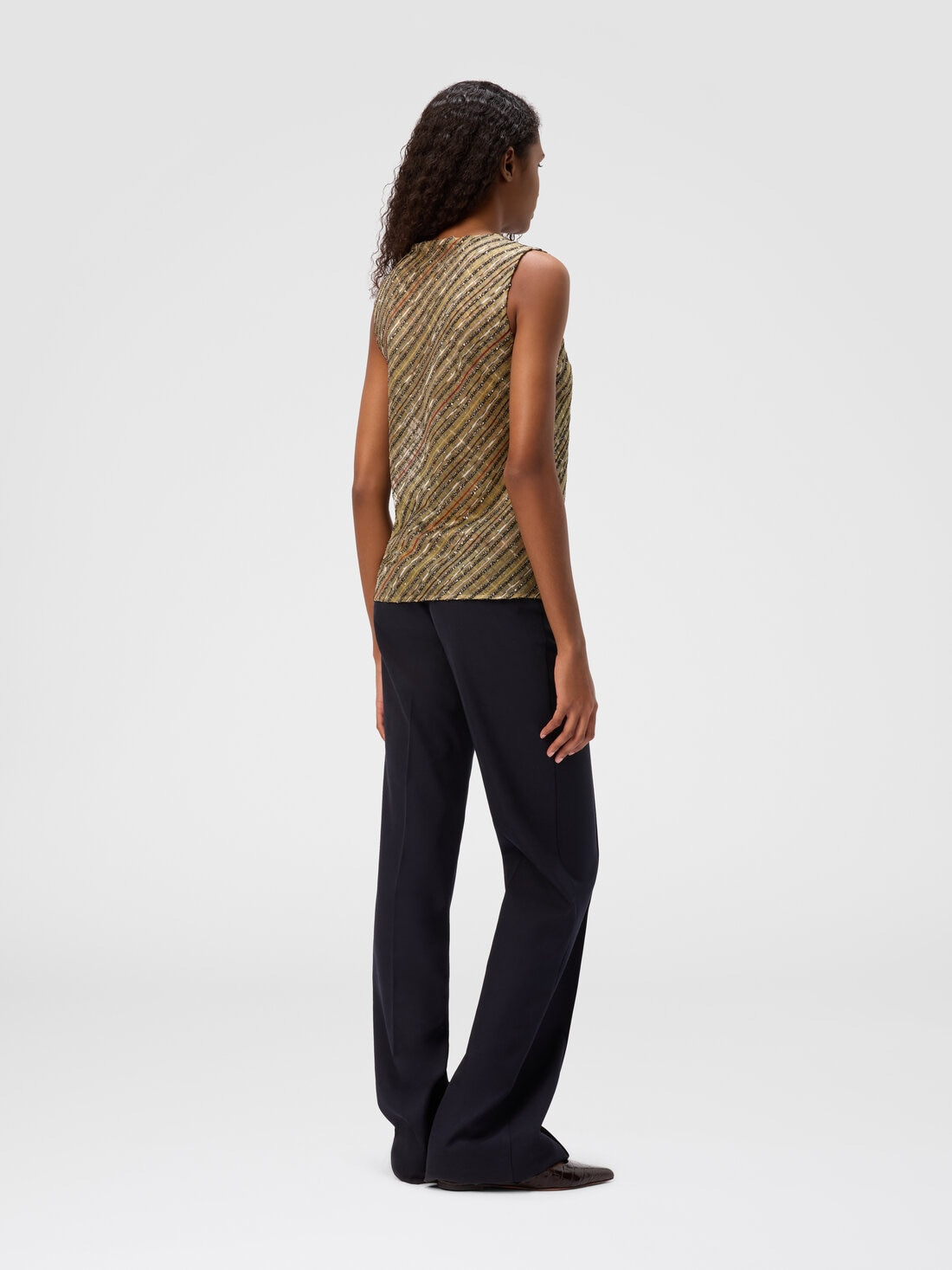 Criss-cross tartan crew neck top - 3