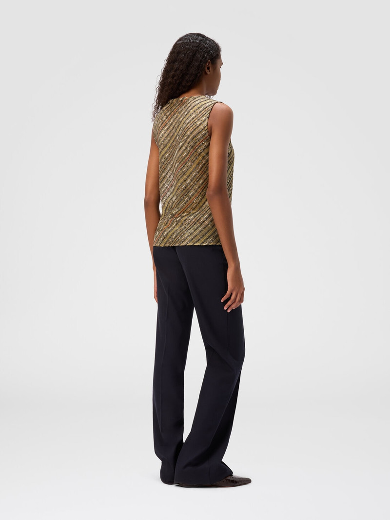 Criss-cross tartan crew neck top 3