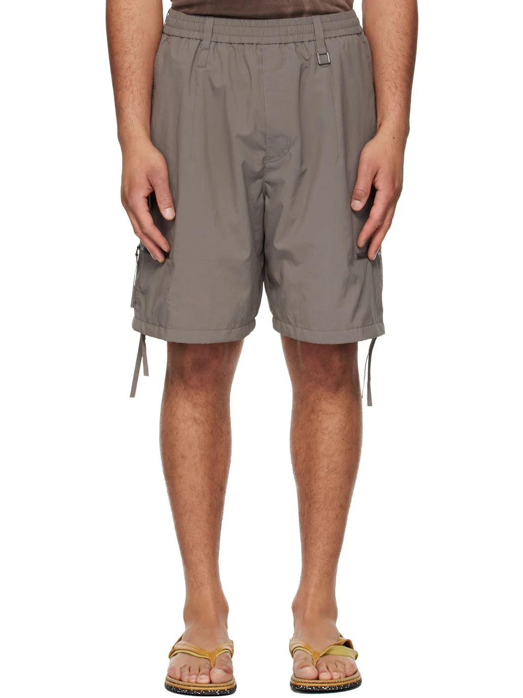 Gray Zip Detail Utility Shorts - 1