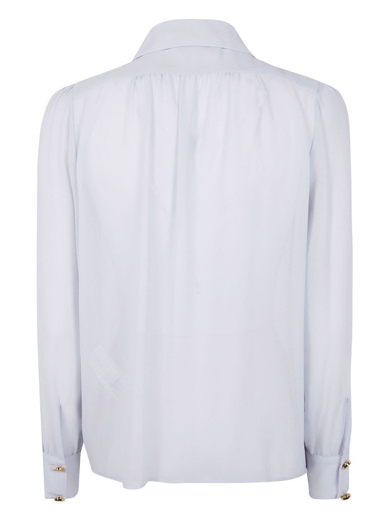 ELISABETTA FRANCHI chain-embellished puff-sleeves blouse outlook