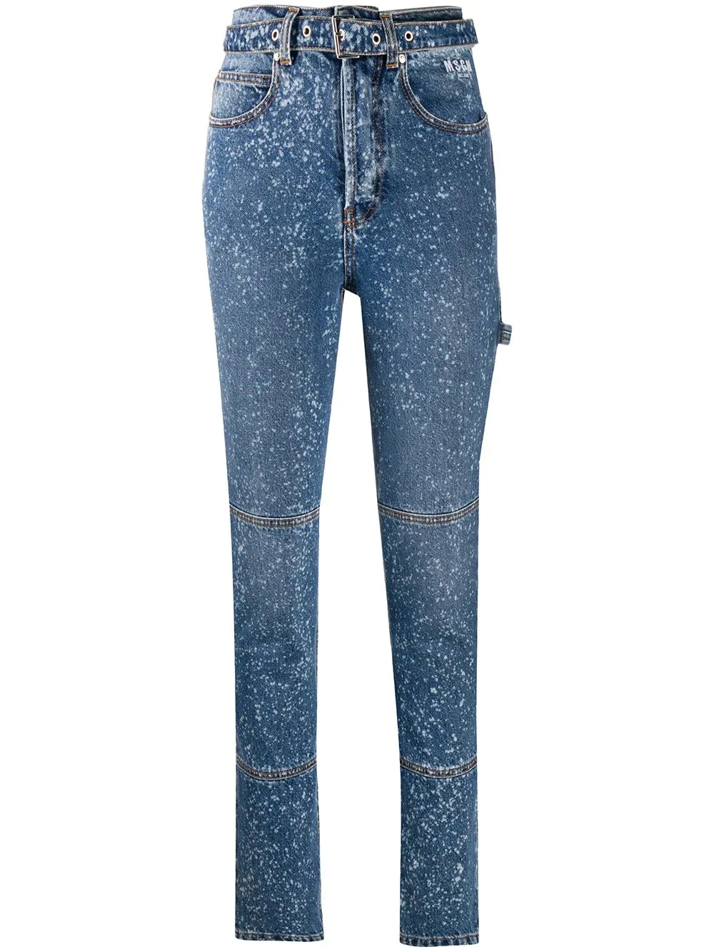 paint-splattered slim-fit jeans - 1