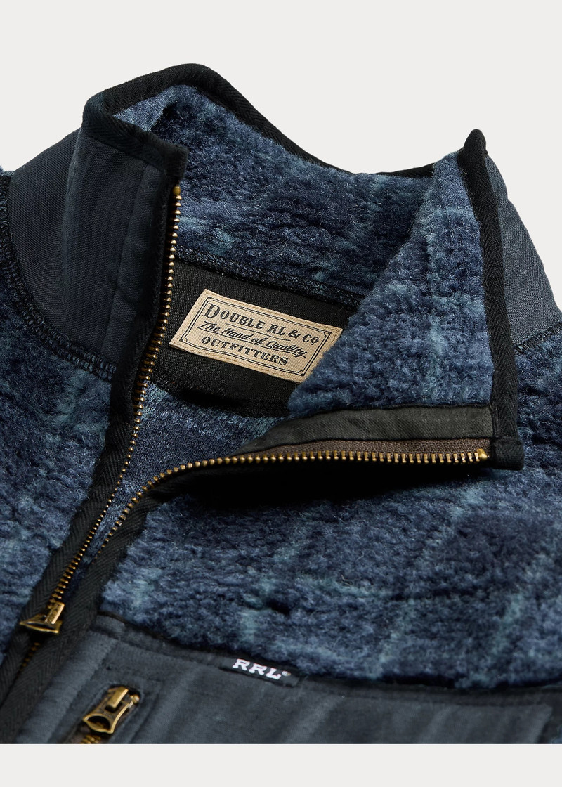 Plaid Wool-Blend Pile Fleece Jacket 4