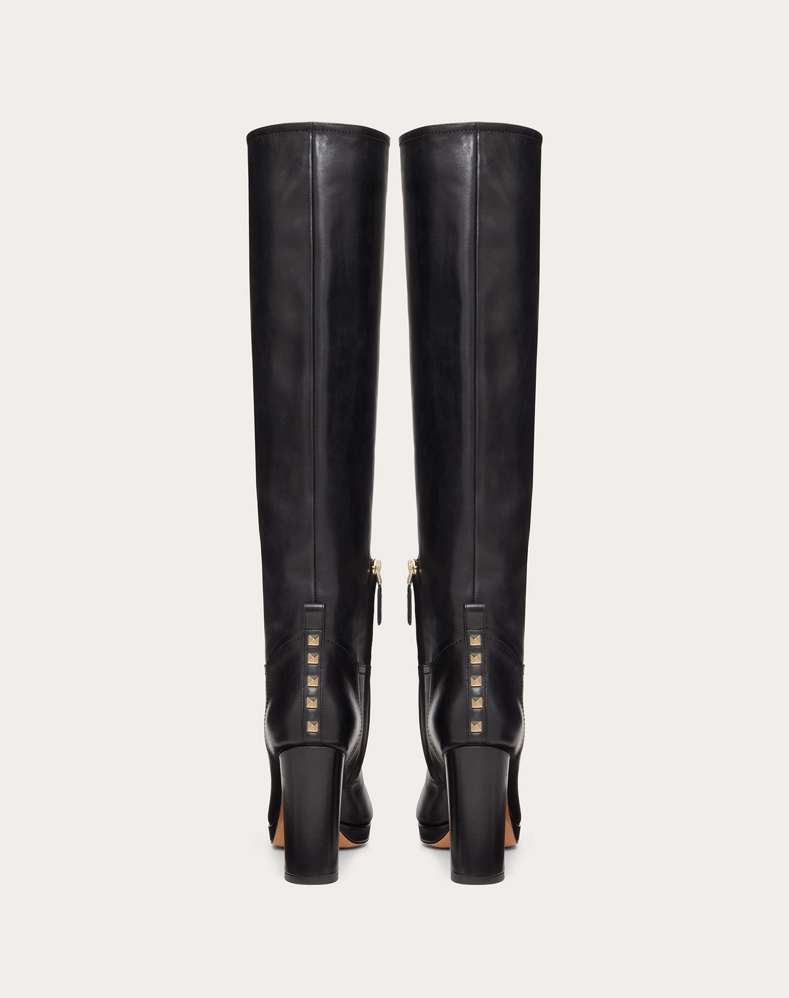 Rockstud Calfskin Leather Platform Boot 100mm - 3