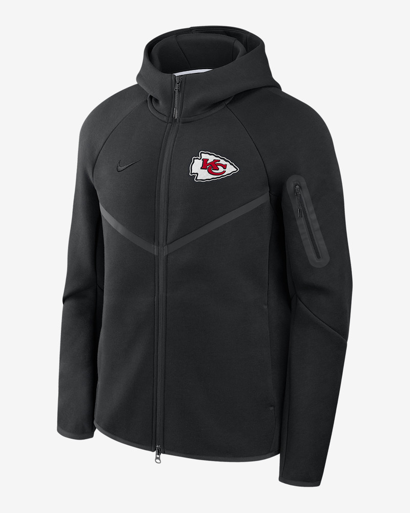 Kansas City Chiefs Tech Fleece Windrunner Men's Nike NFL Full-Zip Hooded Jacket 1