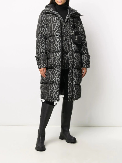 Moncler leopard-print padded coat outlook