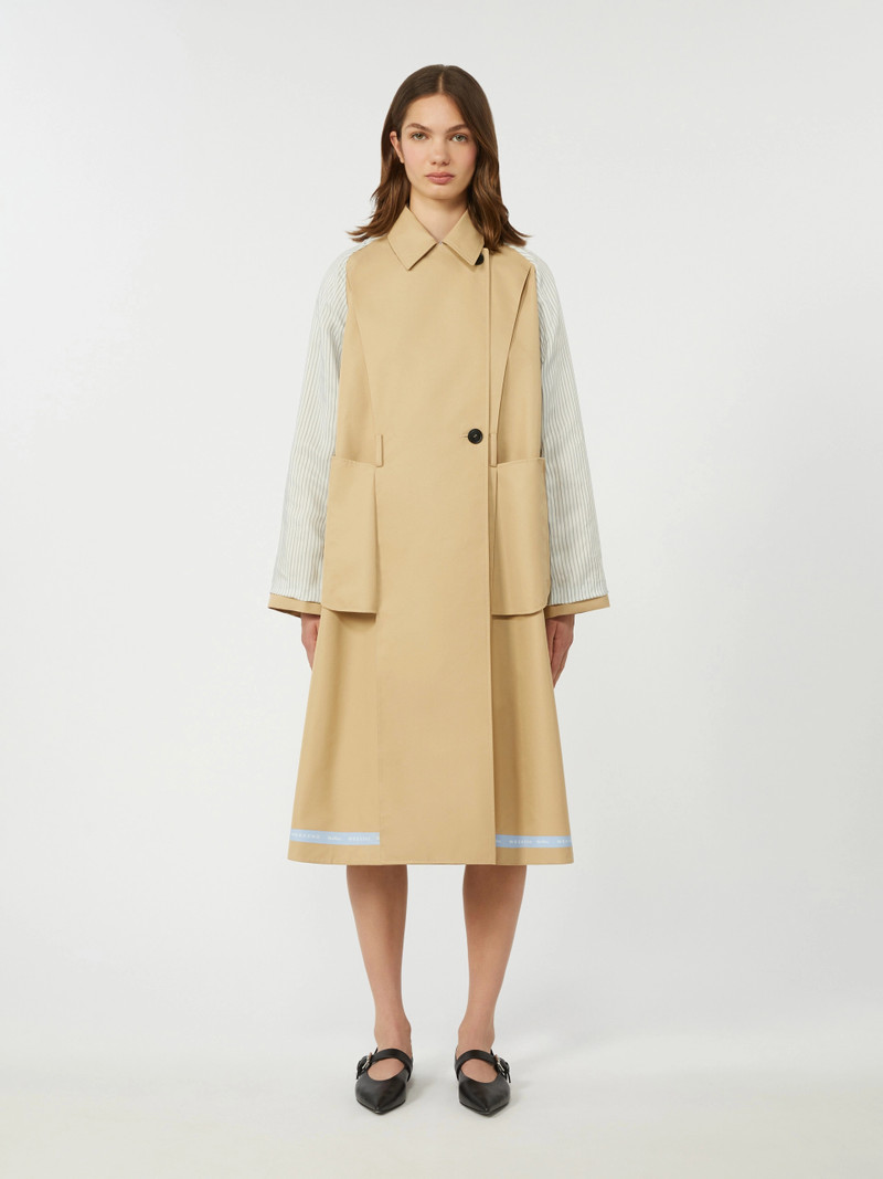 CANASTA Reversible water-repellent gabardine trench coat - BEIGE 5