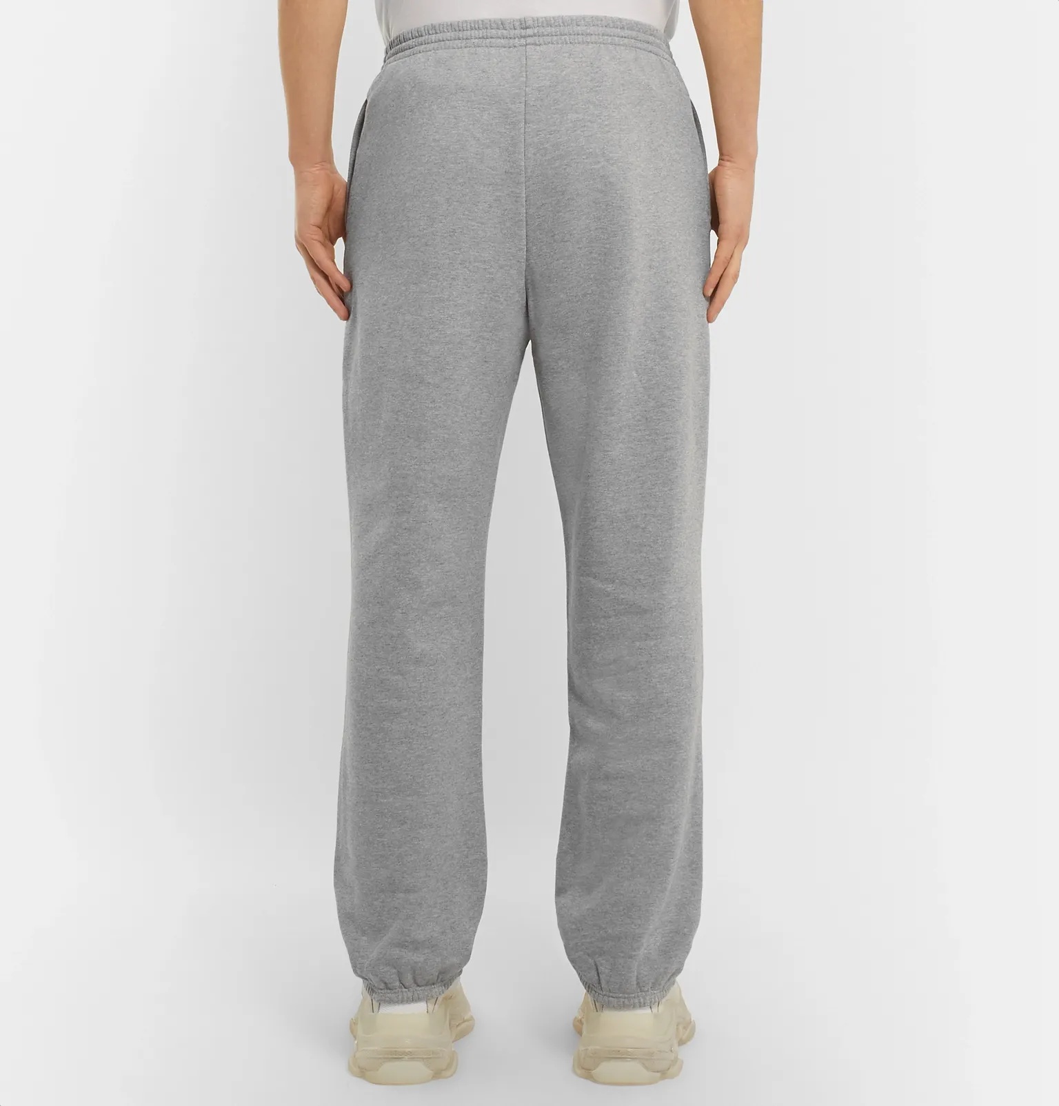 Logo-Print Mélange Loopback Cotton-Jersey Sweatpants - 5