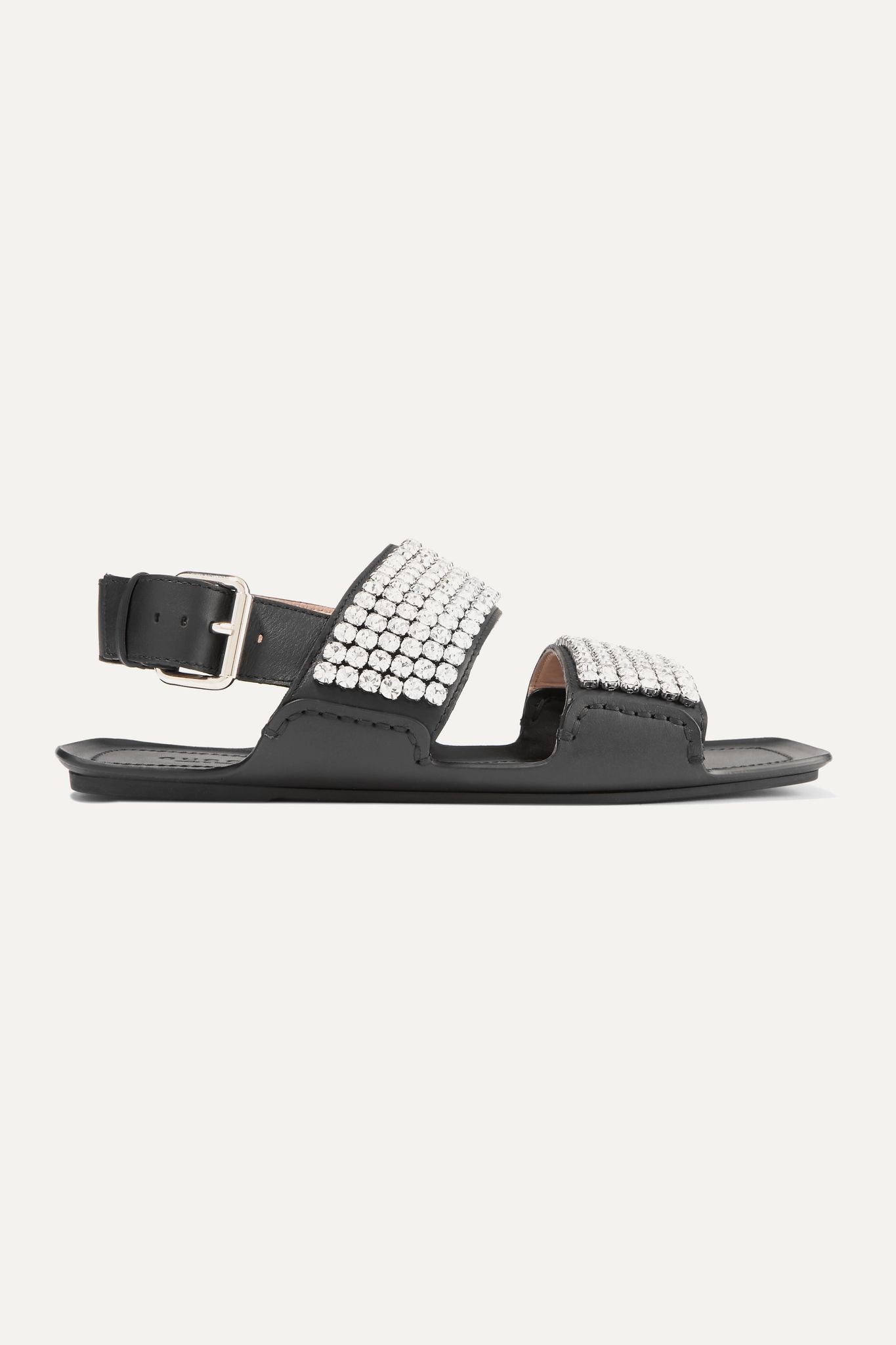 Sonique crystal-embellished leather sandals - 1