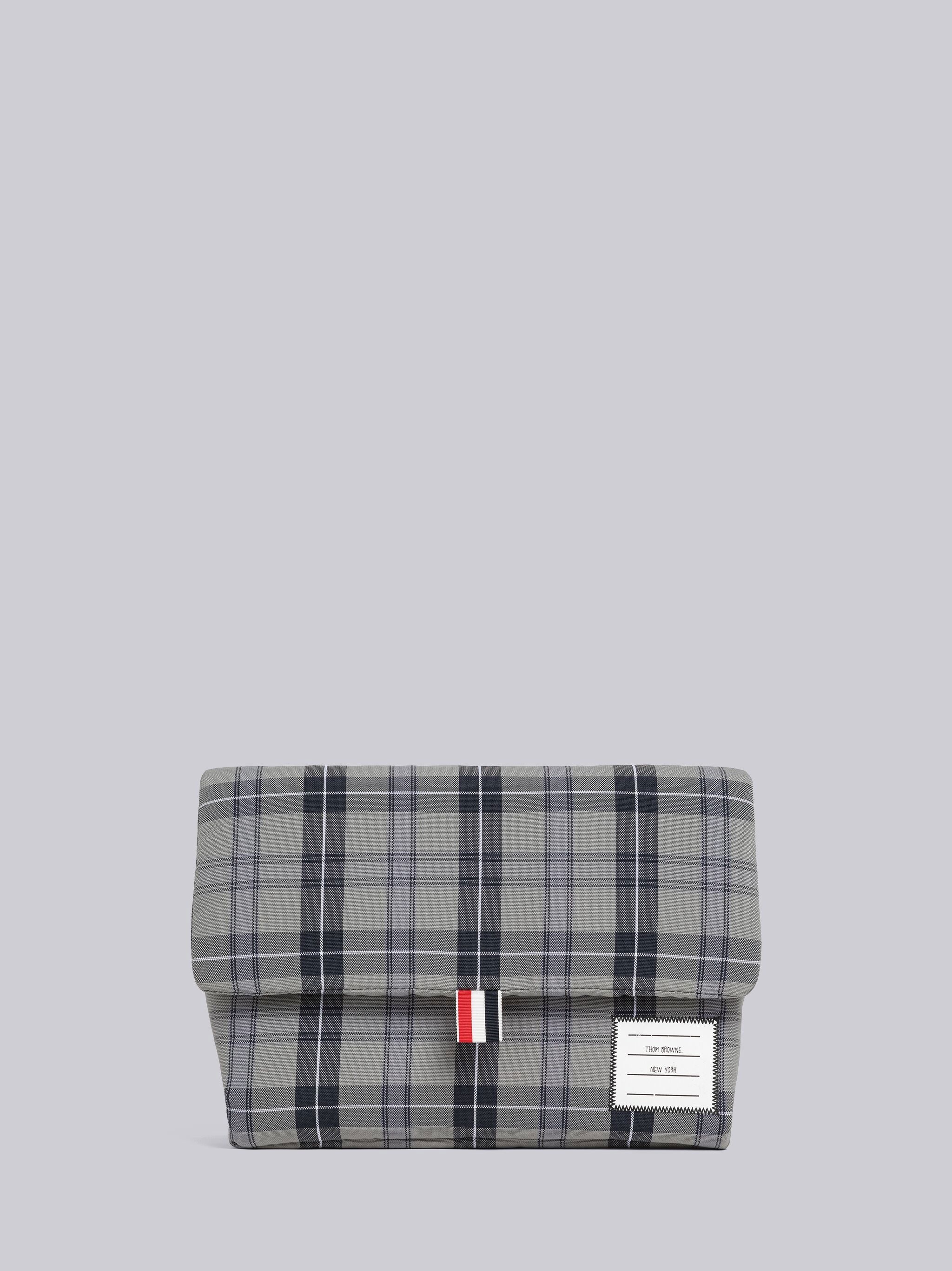 Tartan Nylon Canvas Puffer Clutch - 1