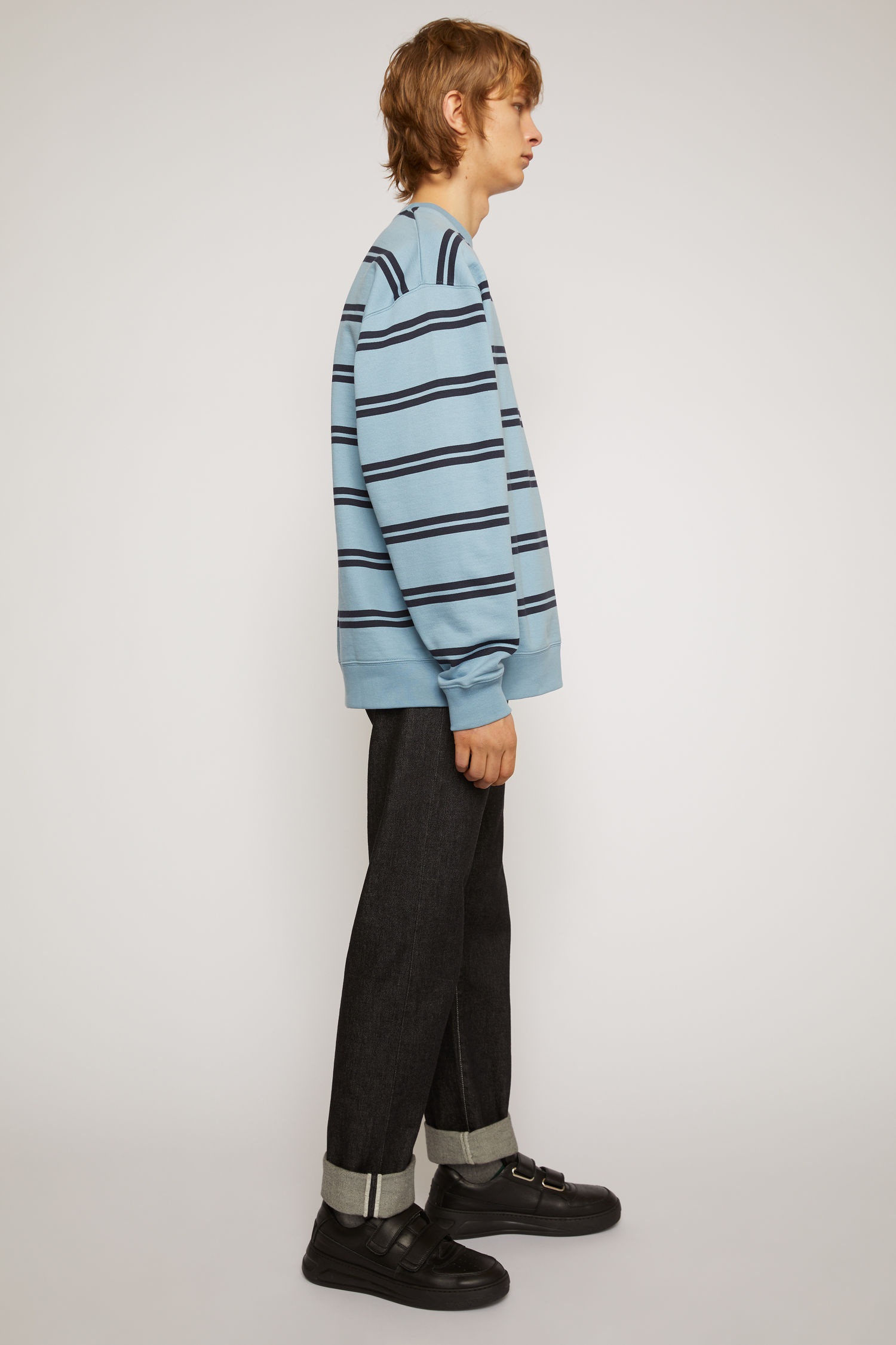 Oversized stripe sweatshirt mineral blue - 5