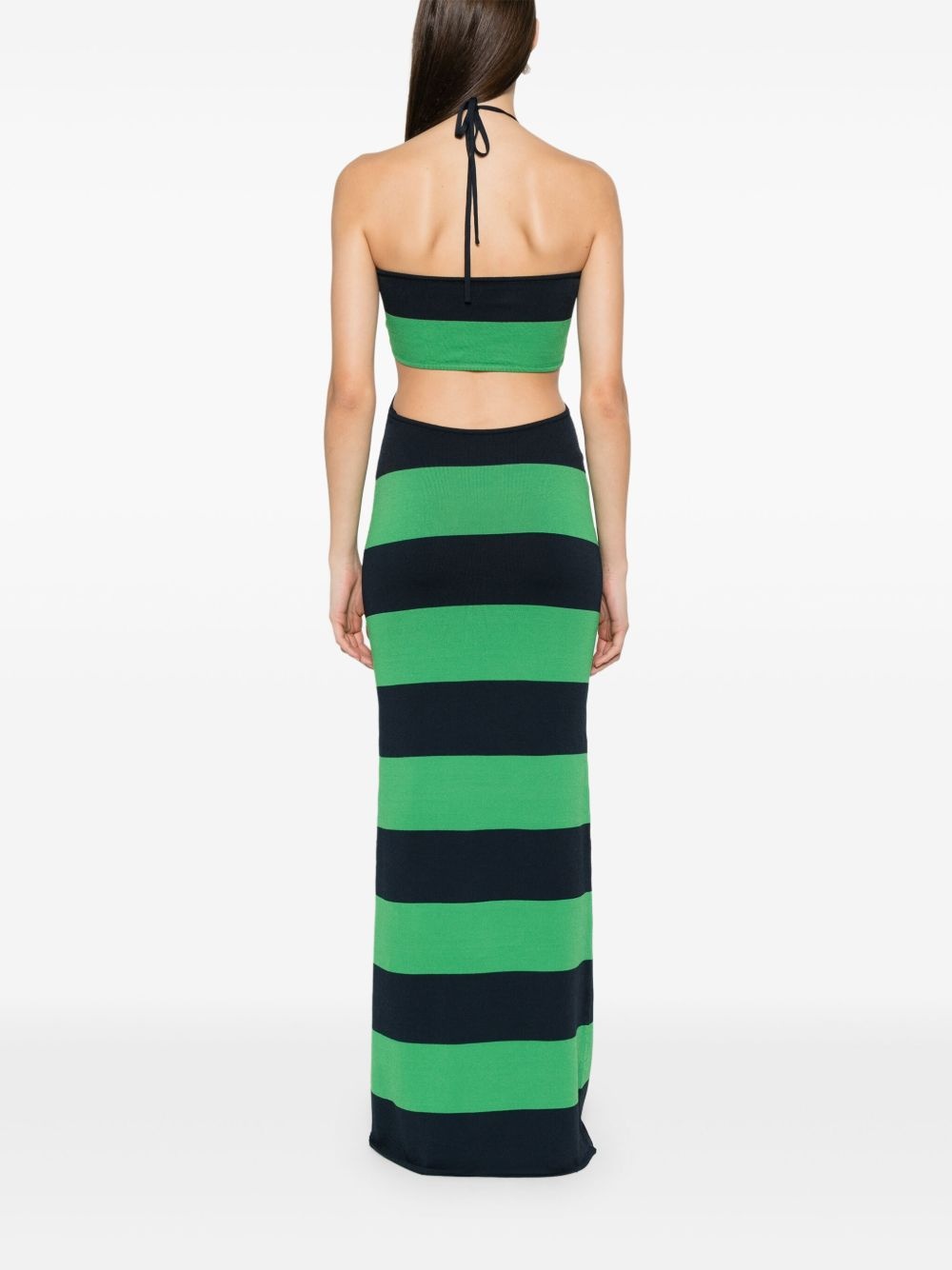 knitted striped midi dress - 4