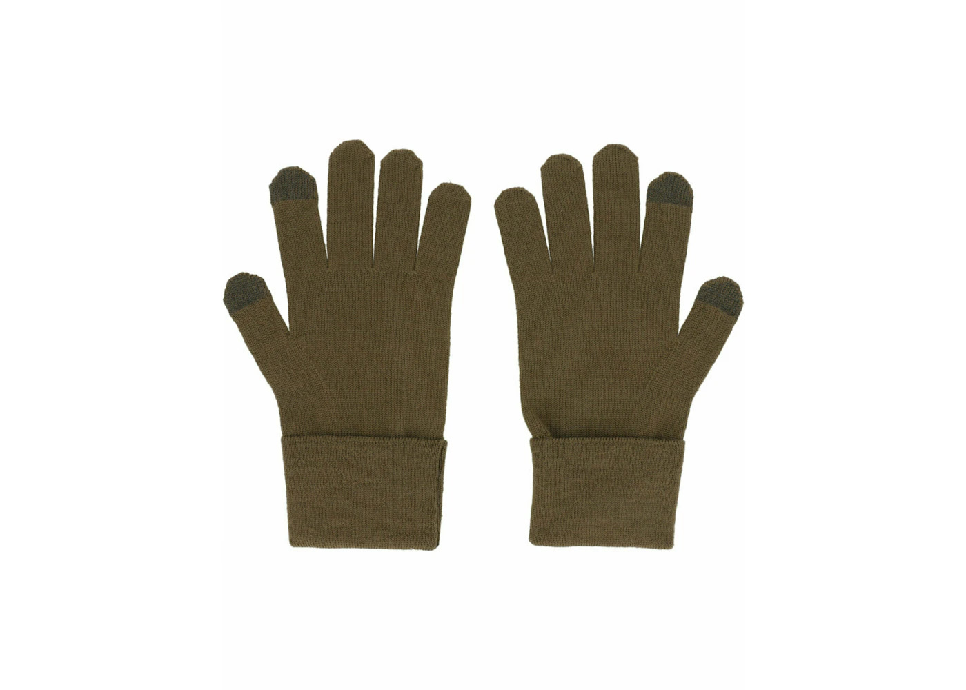 Givenchy Embroidered Logo Gloves Black/Khaki - 5