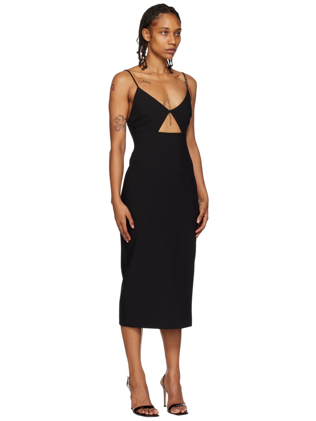 Black Cutout Midi Dress - 2