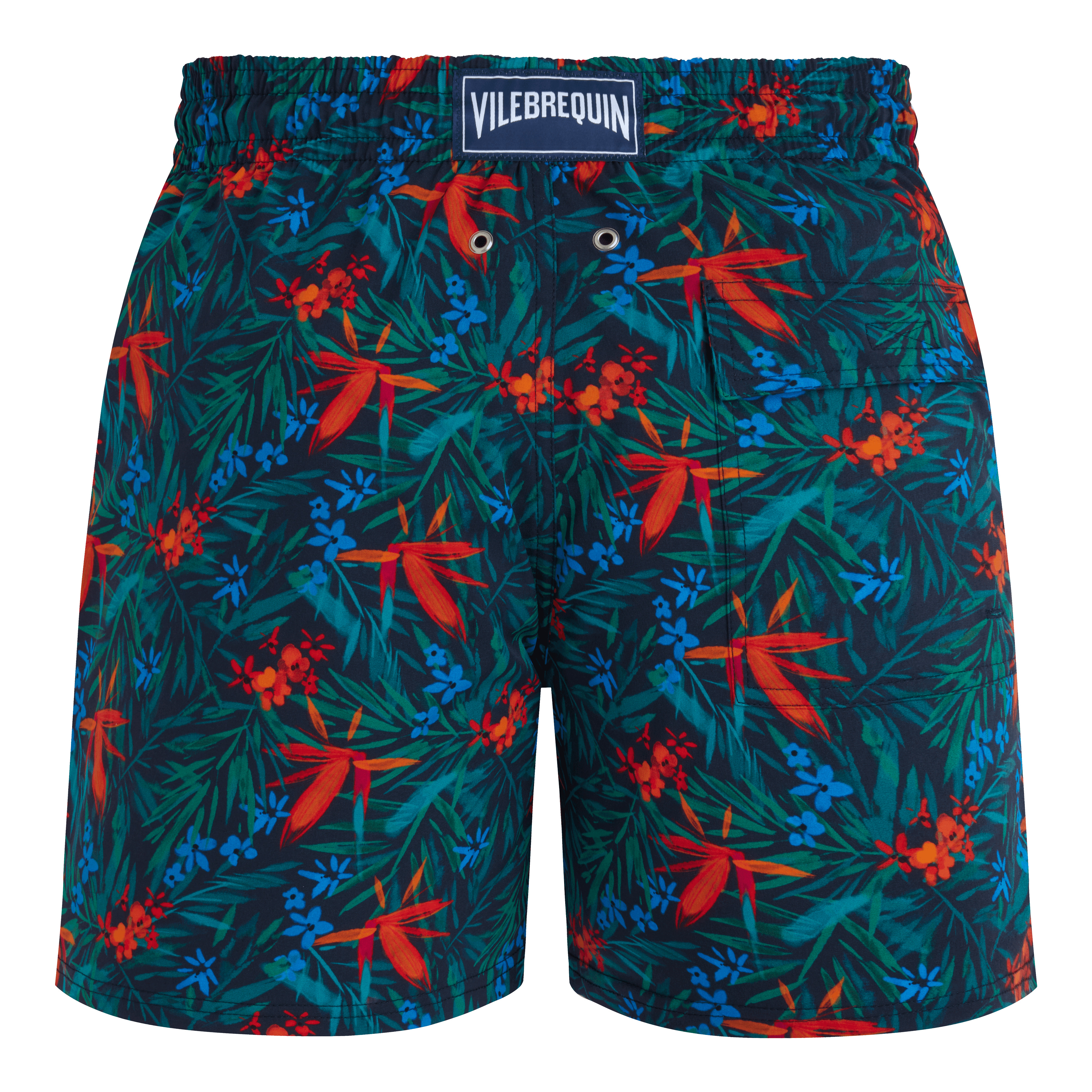 Men Stretch Short Swim Trunks Tropical Flowers - 2