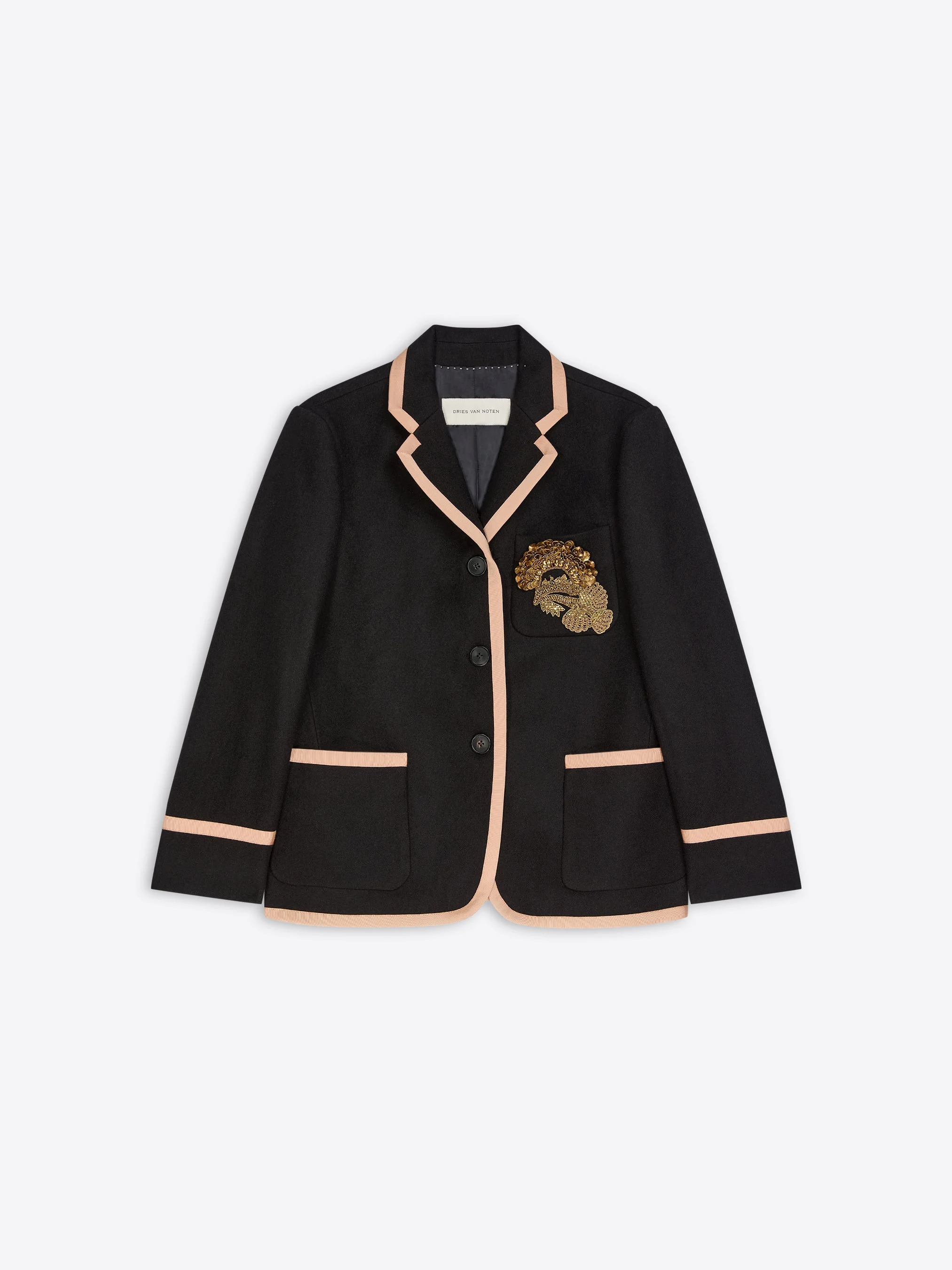 EMBROIDERED WOOL BLAZER - 1
