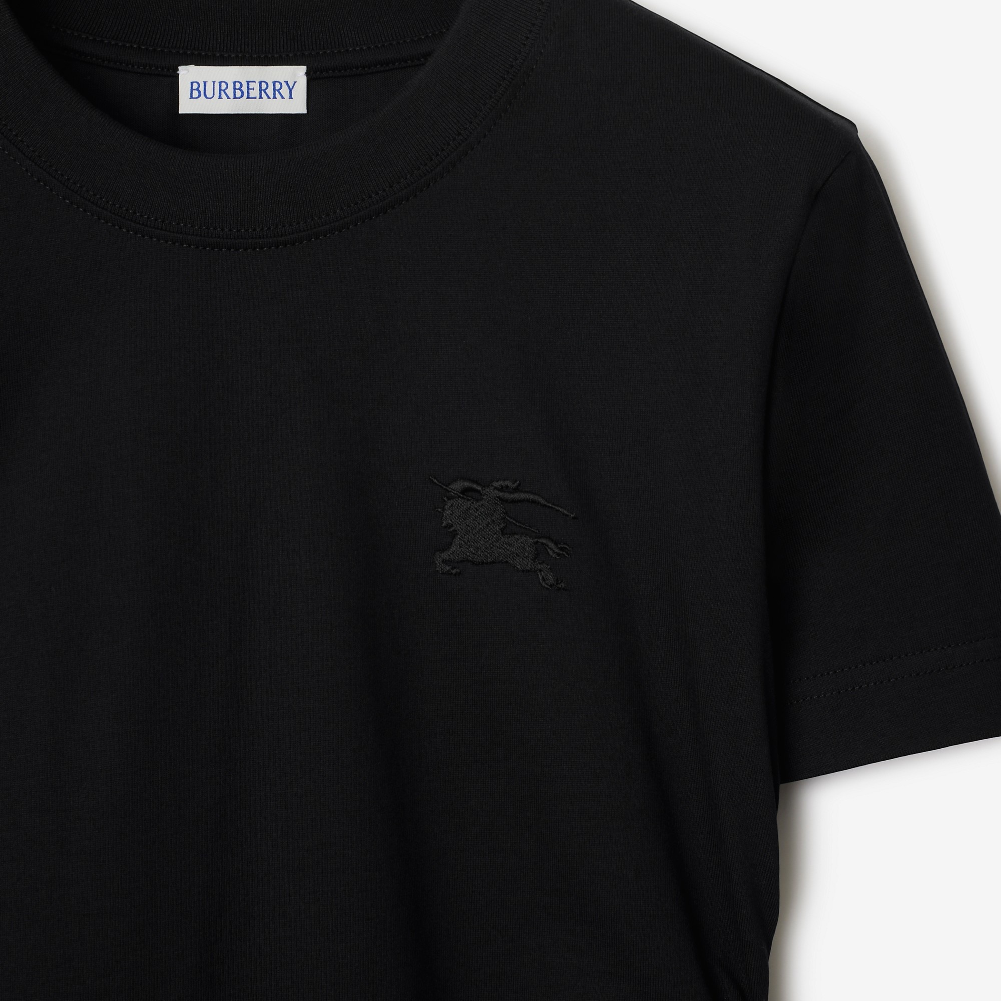 Check Trim Cotton T-shirt - 5