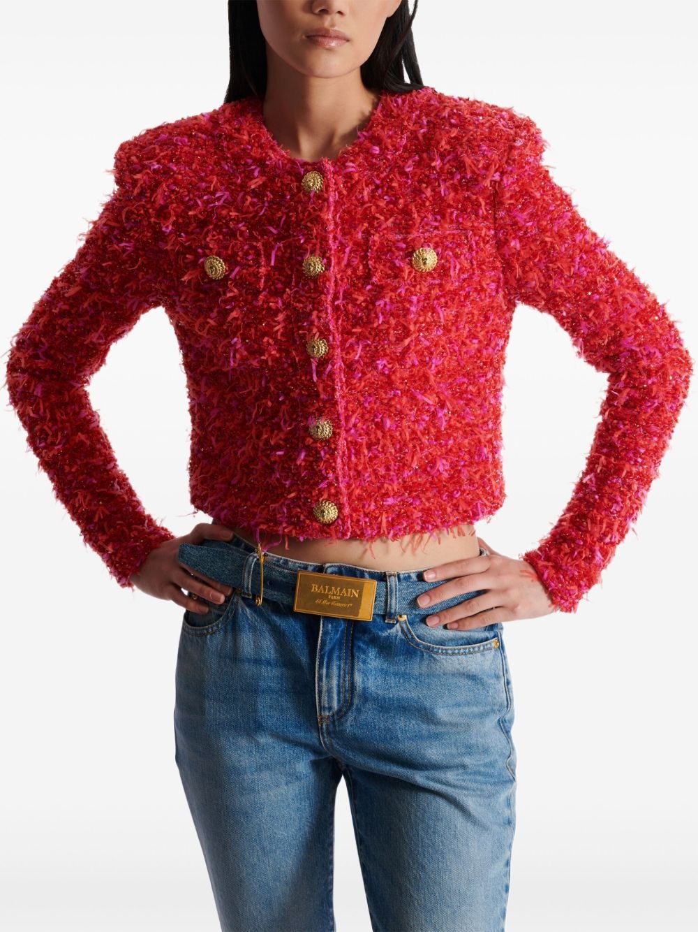 cropped tweed jacket - 6