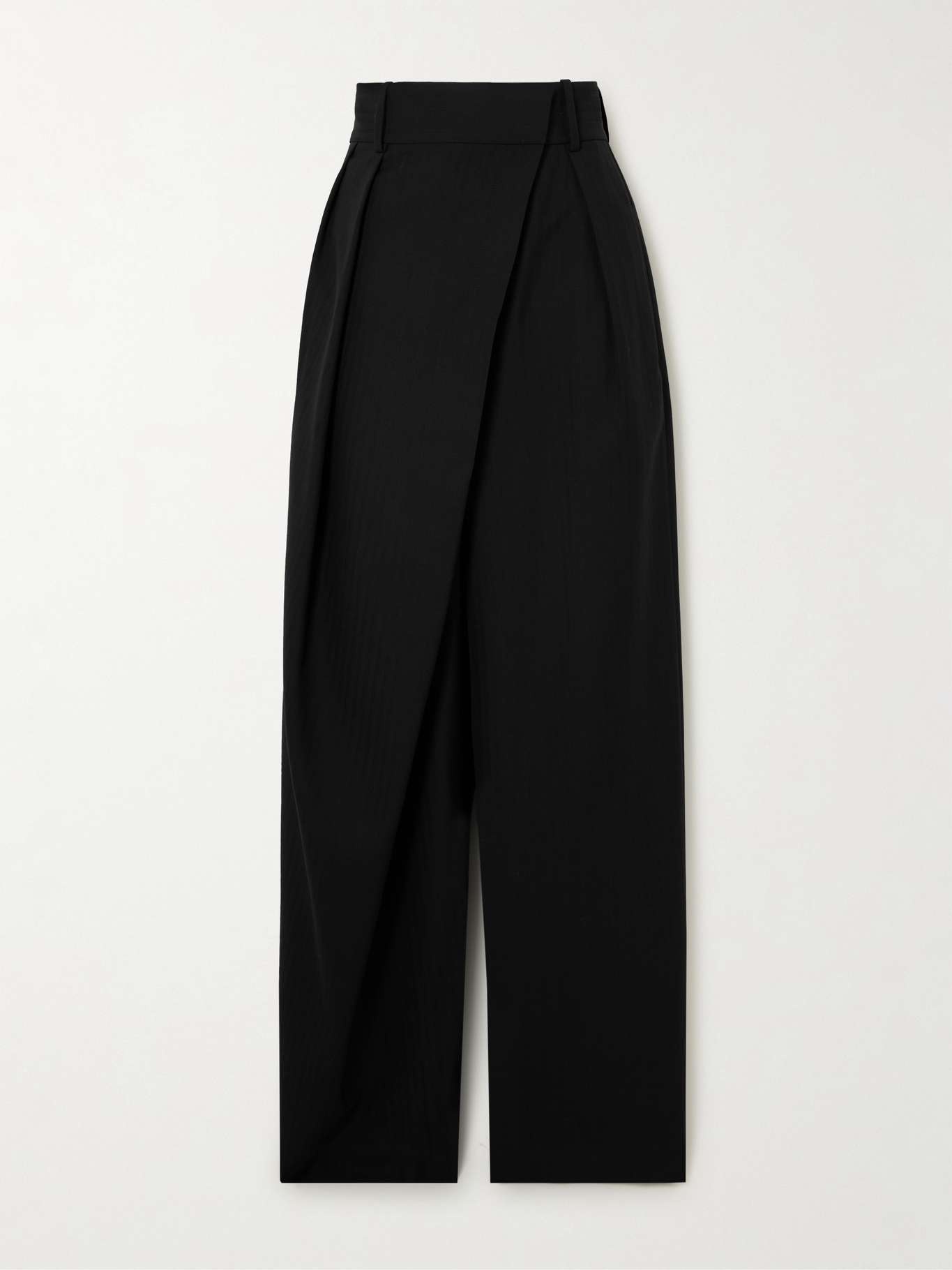 Asymmetric wide-leg wool pants - 1