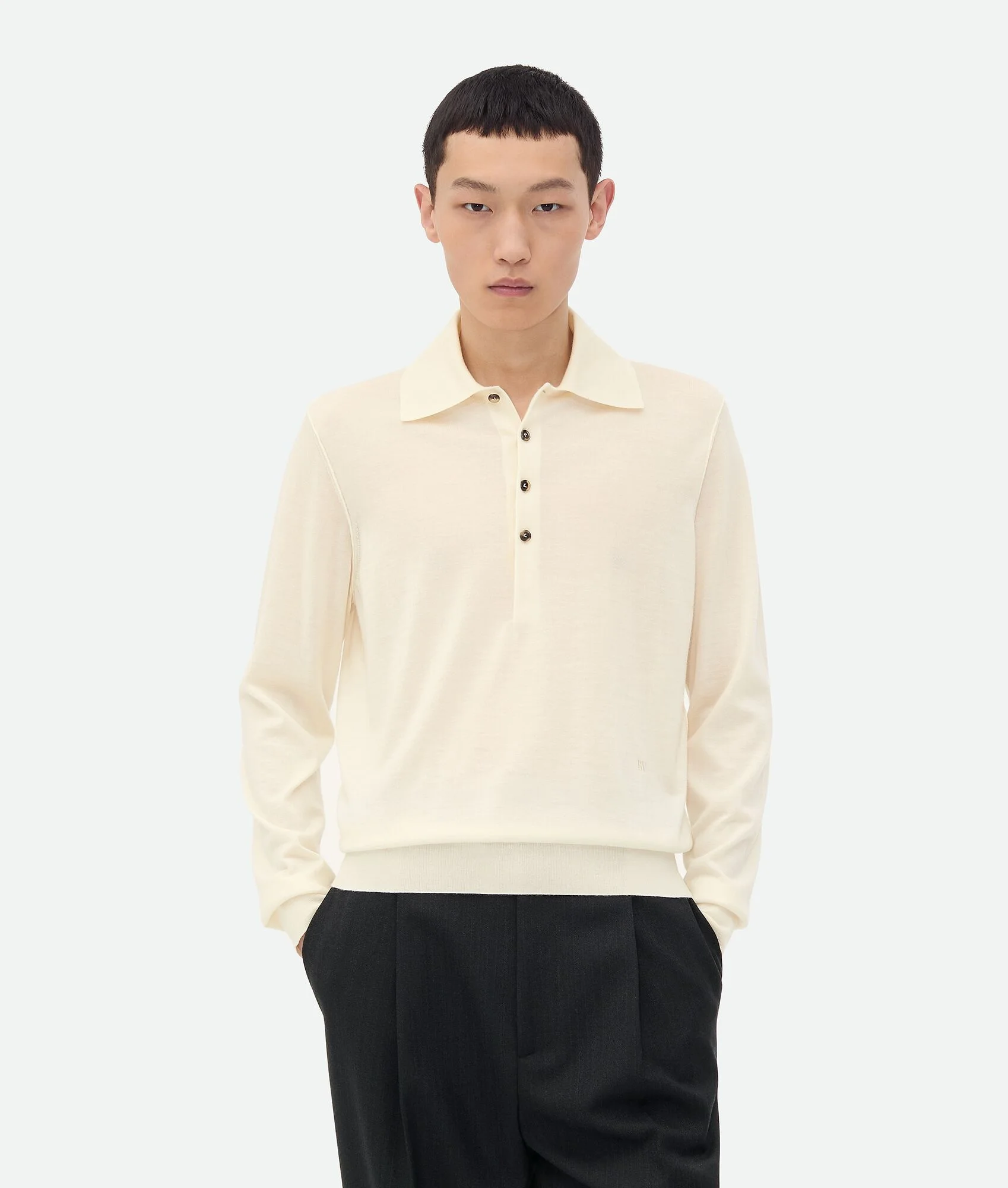 Light Fine Cashmere Polo Jumper - 1