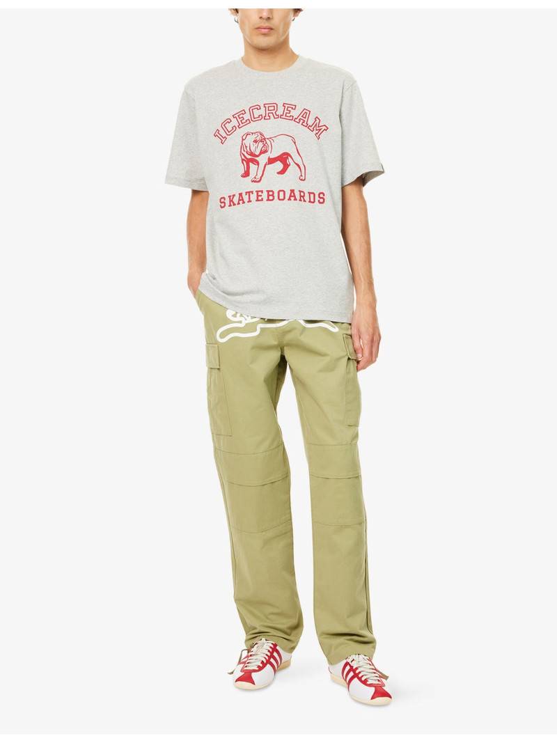 ICECREAM Bulldog Crewneck Cotton-Jersey T-Shirt outlook