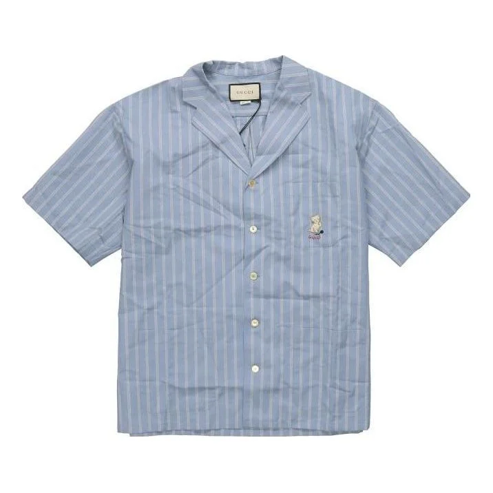 Gucci Cotton Wool Mohair Shirt With Kitten 'Blue' 618920-ZAE5V-4053 - 1
