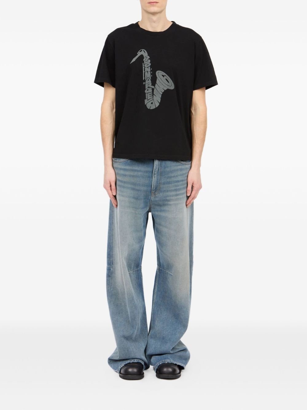saxophone-print T-shirt - 2