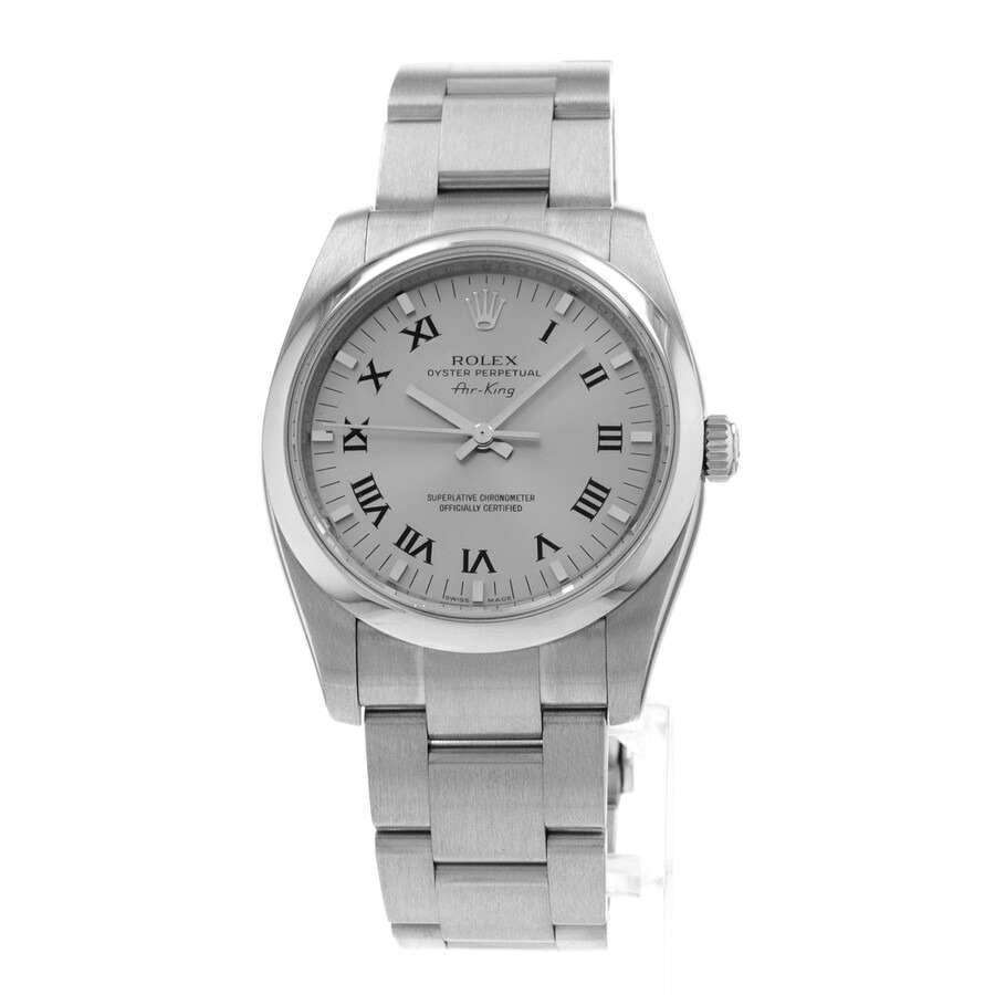 Pre-owned Rolex Air King Automatic Chronometer Silver Dial Men's Watch 114200 SRO - 3