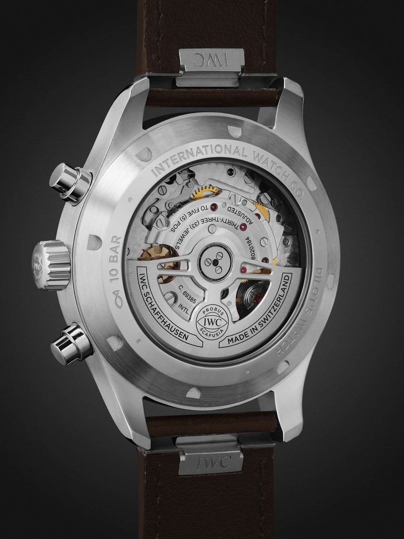 Pilot's Automatic Chronograph 43mm Stainless Steel and Leather Watch, Ref. No. IW378005 5