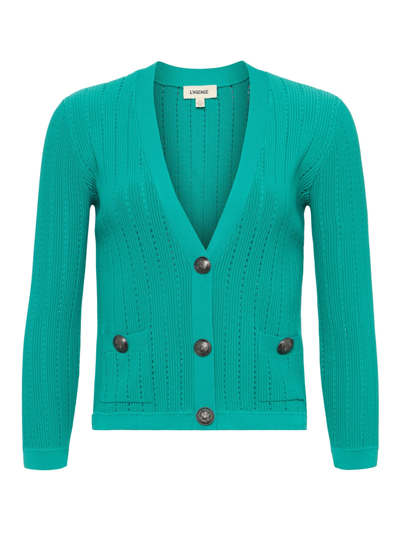Irvin Pointelle Knit Cardigan - 1