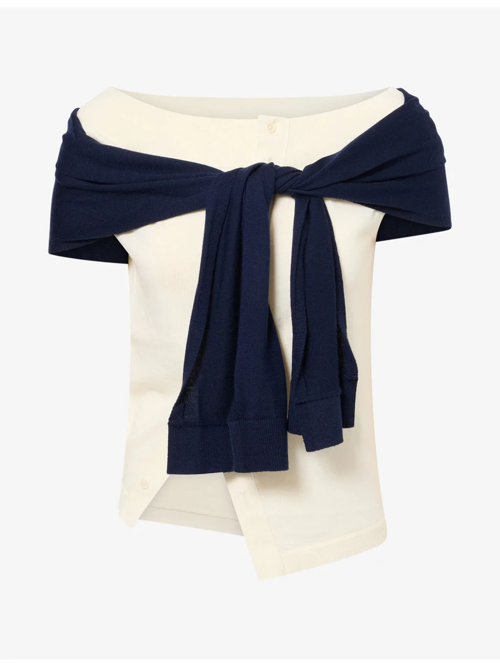 Off-The-Shoulder Wool Tank Top - 1