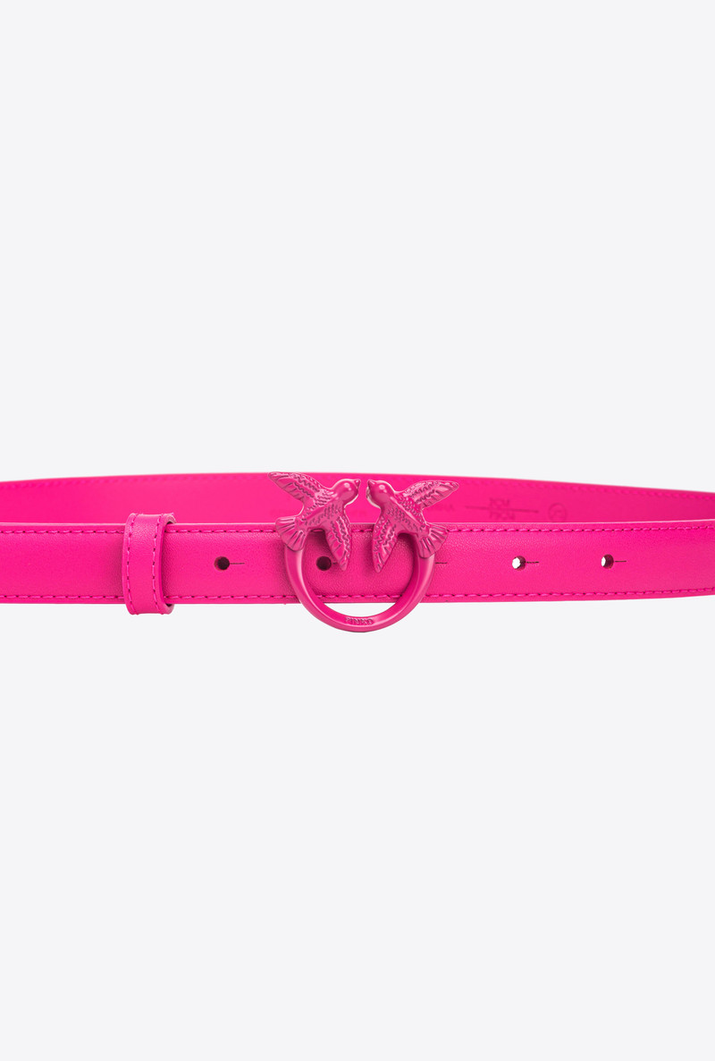 PINKO THIN COLOUR-BLOCK LOVE BIRDS LEATHER BELT 2CM outlook