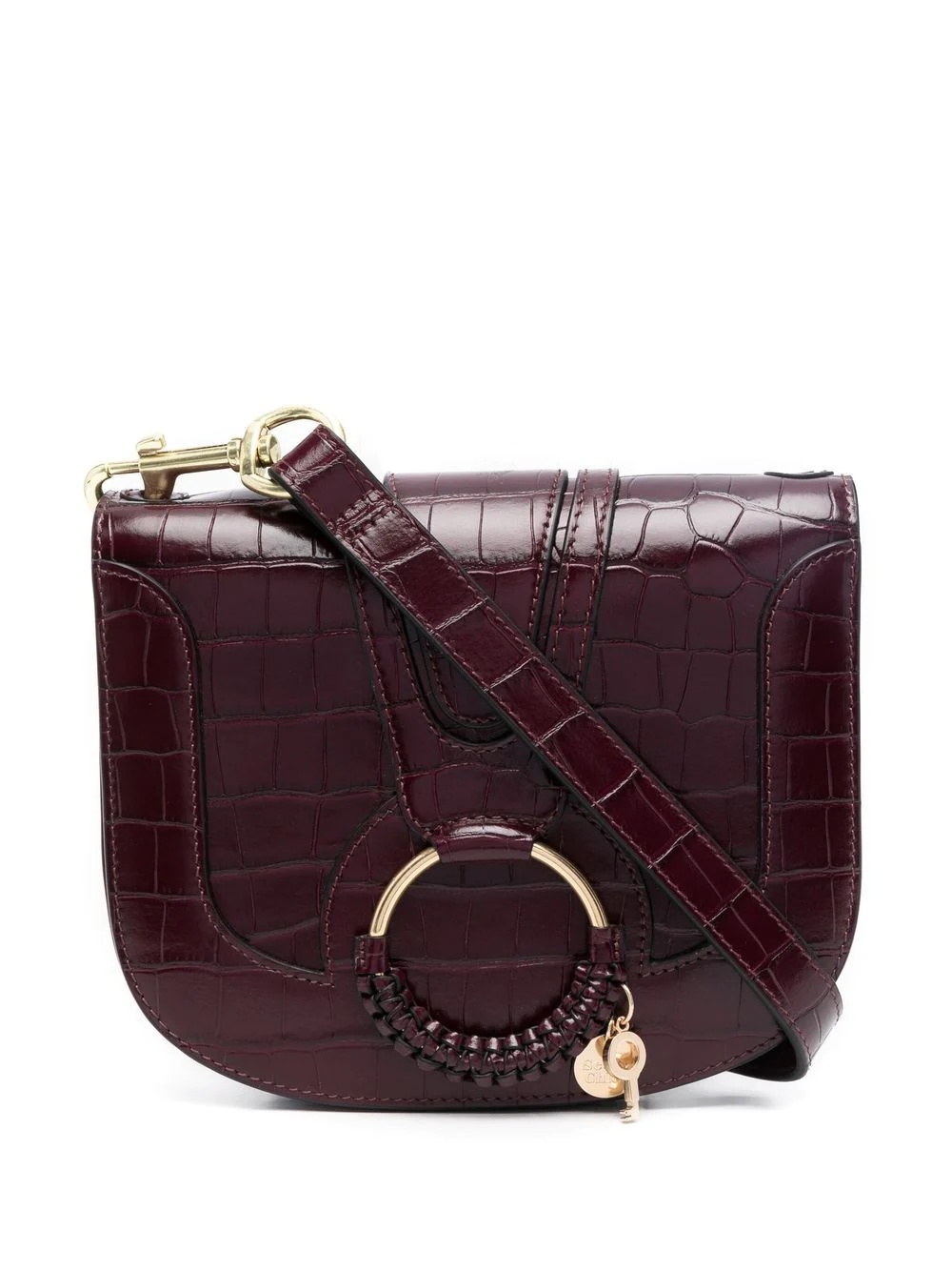 Hana crocodile-embossed shoulder bag - 1