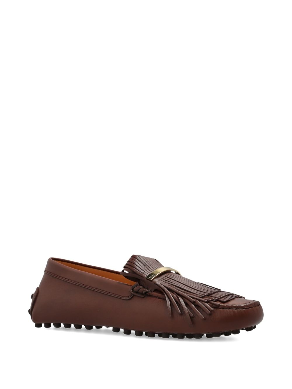 fringe-detail leather loafers - 2