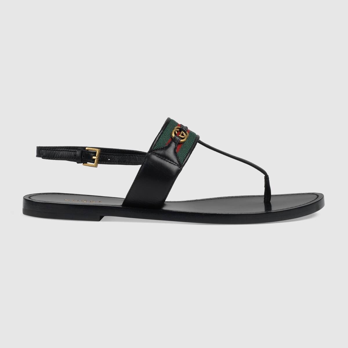 Women's leather thong sandal with Web - 1