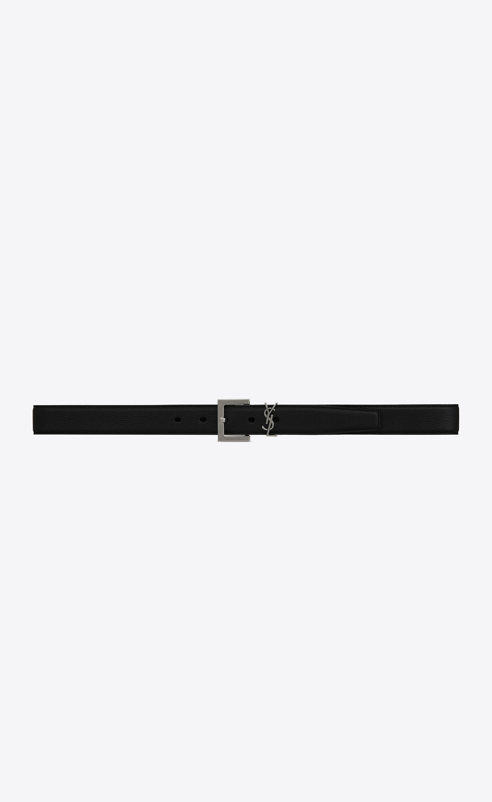 monogram belt in grained leather - 1