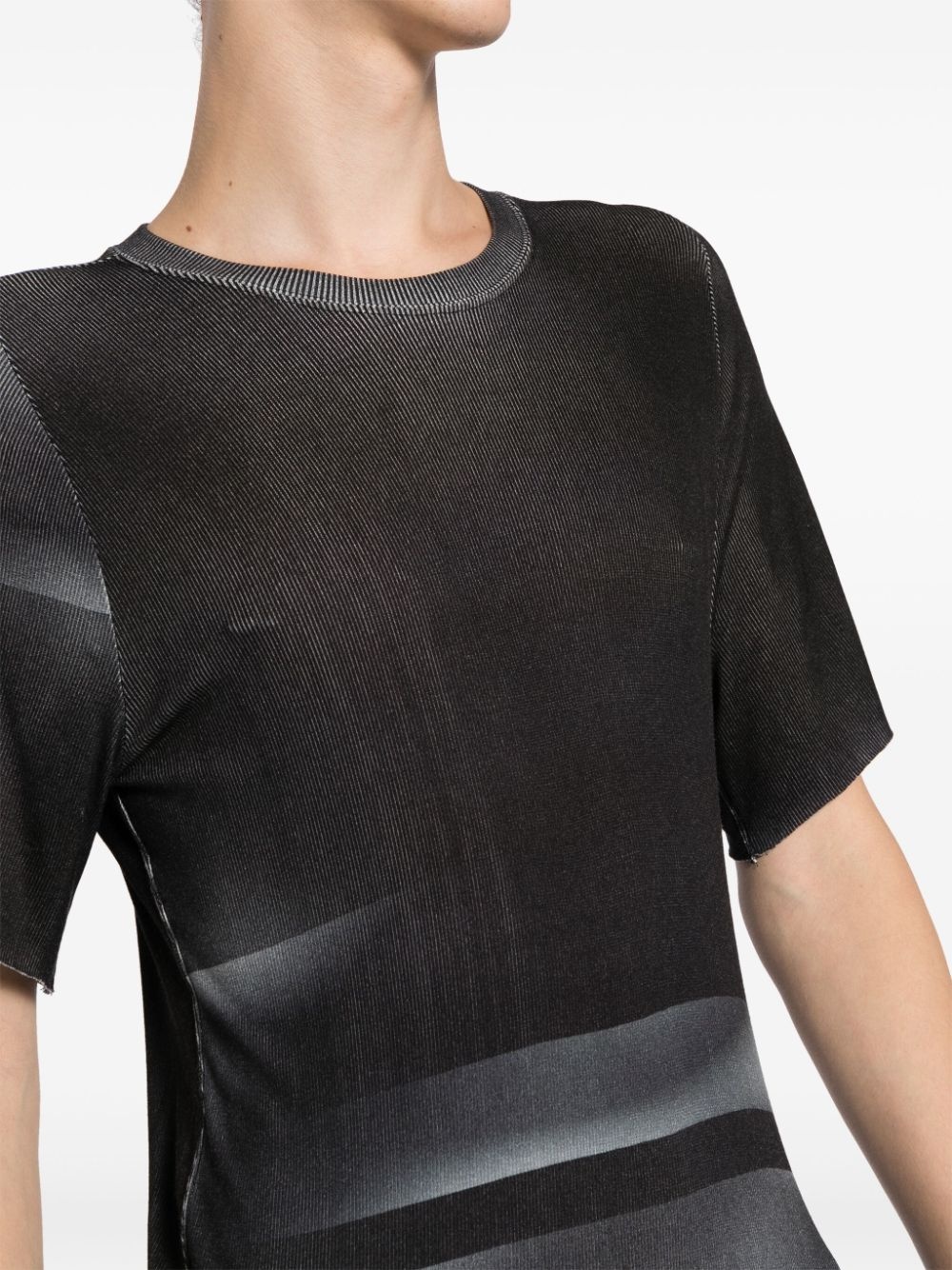 abstract-print fine-knit T-shirt - 5
