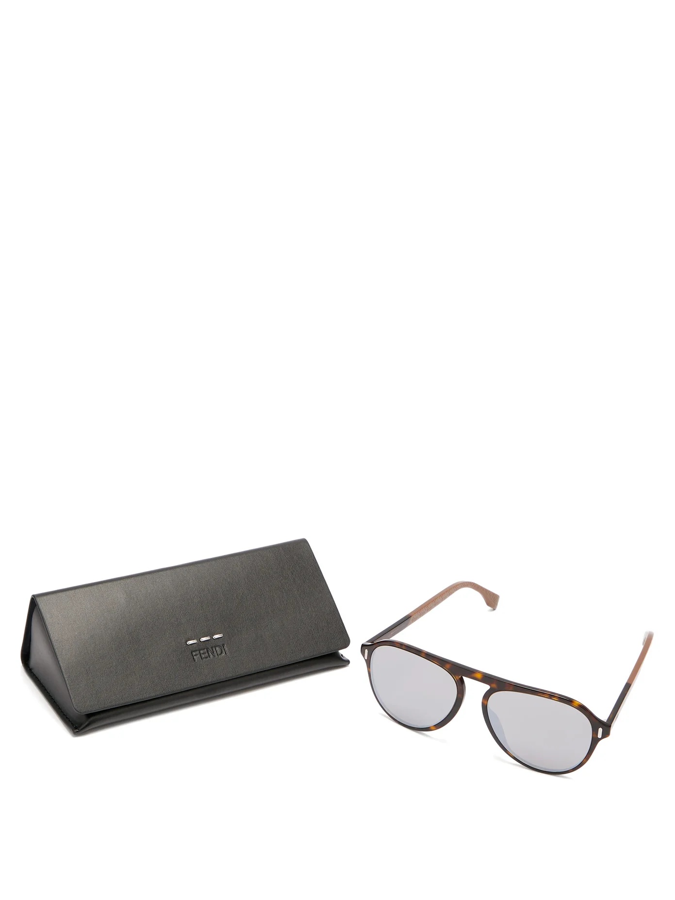 Mirrored tortoiseshell-acetate aviator sunglasses - 5