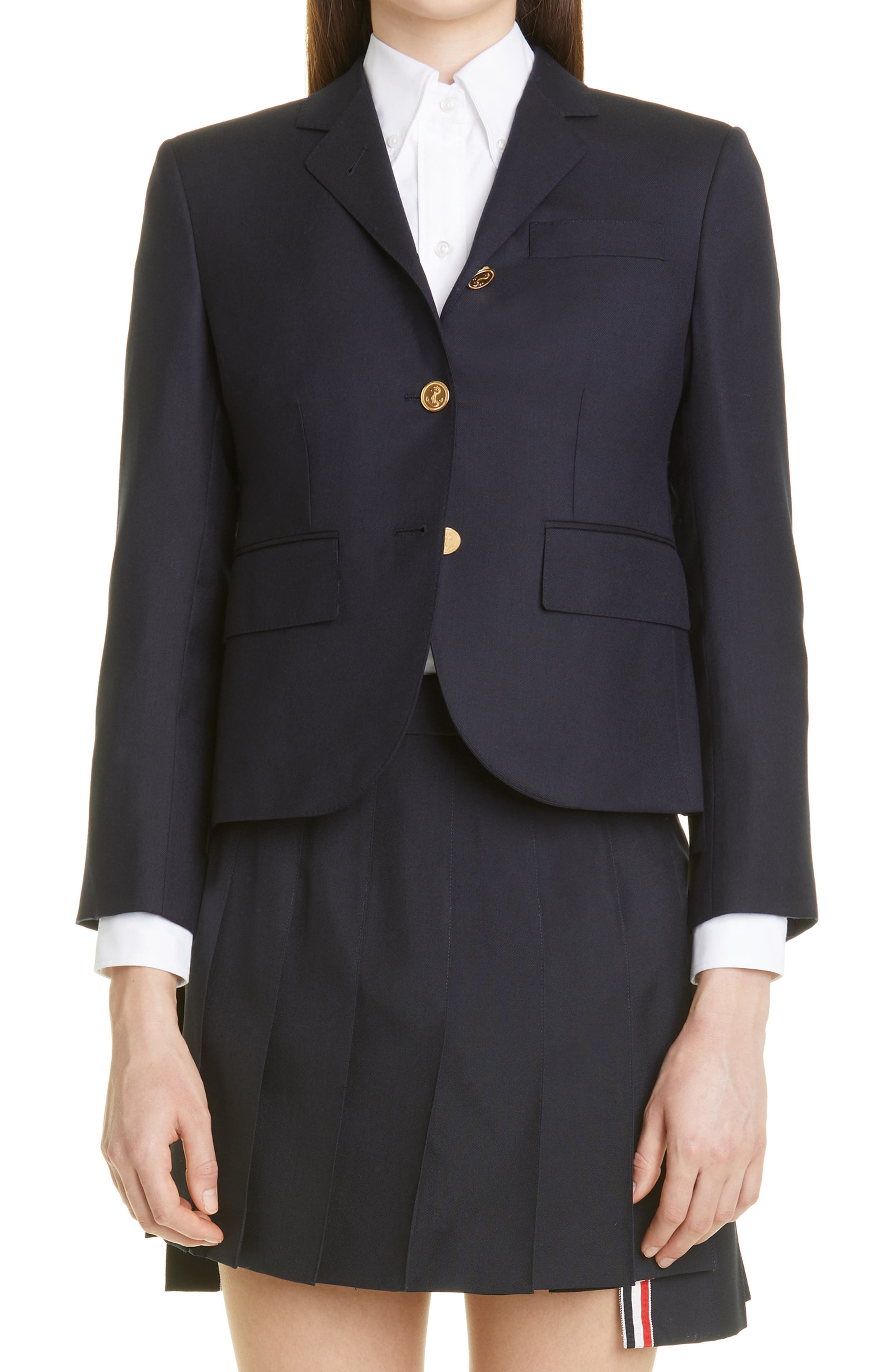 Women's High Armhole Wool Jacket - 1